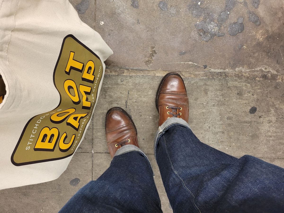 Photo by tlmader on October 8, 2023 of the White Kloud Blucher.87 in Leder Ogawa Coffee Shell Cordovan.