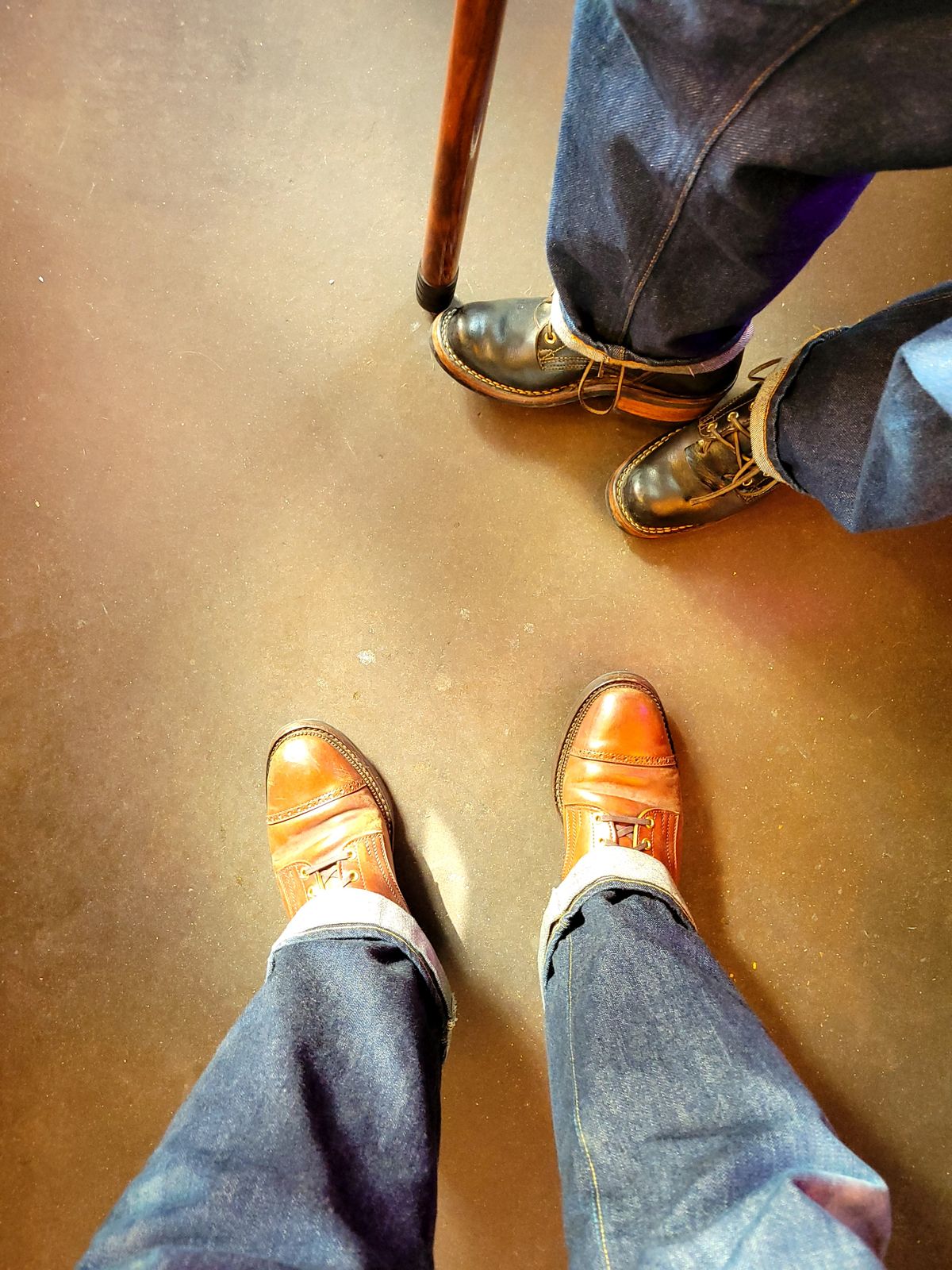 Photo by tlmader on October 13, 2023 of the White Kloud Blucher.87 in Leder Ogawa Coffee Shell Cordovan.