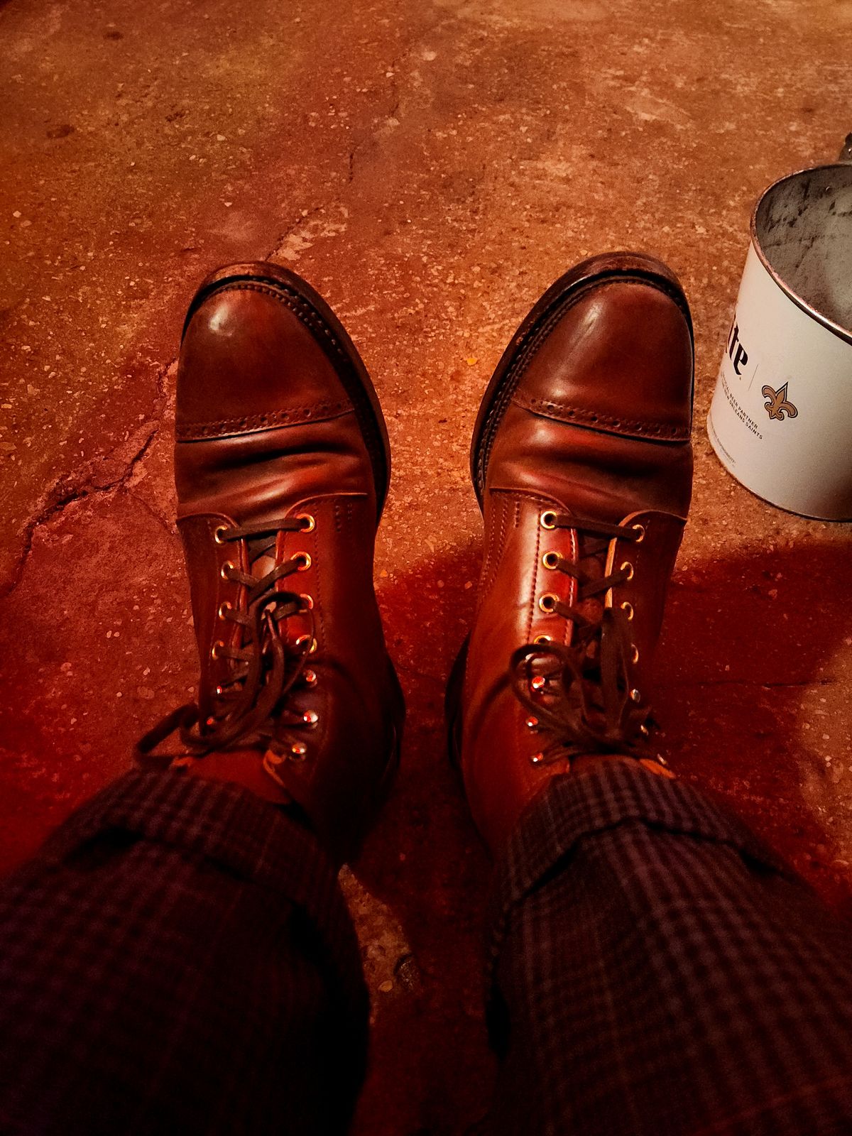 Photo by tlmader on November 4, 2023 of the White Kloud Blucher.87 in Leder Ogawa Coffee Shell Cordovan.