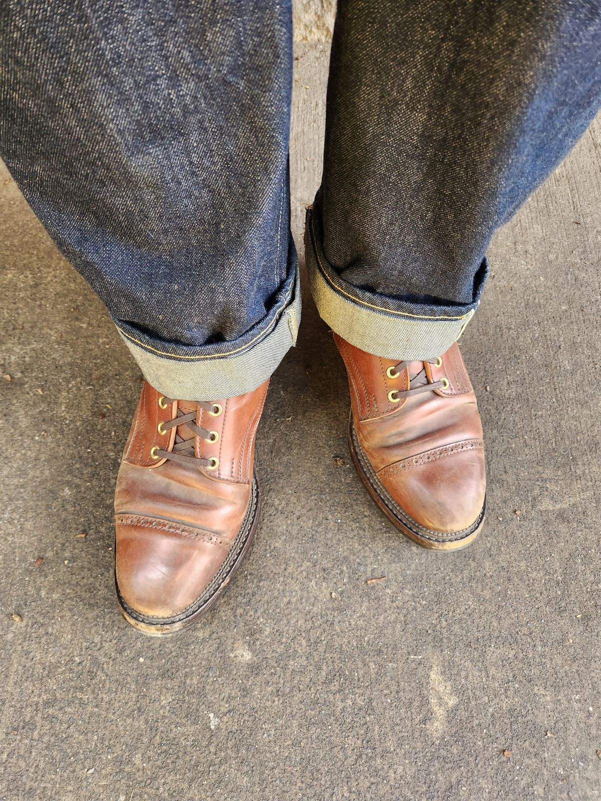 Photo by tlmader on November 22, 2023 of the White Kloud Blucher.87 in Leder Ogawa Coffee Shell Cordovan.
