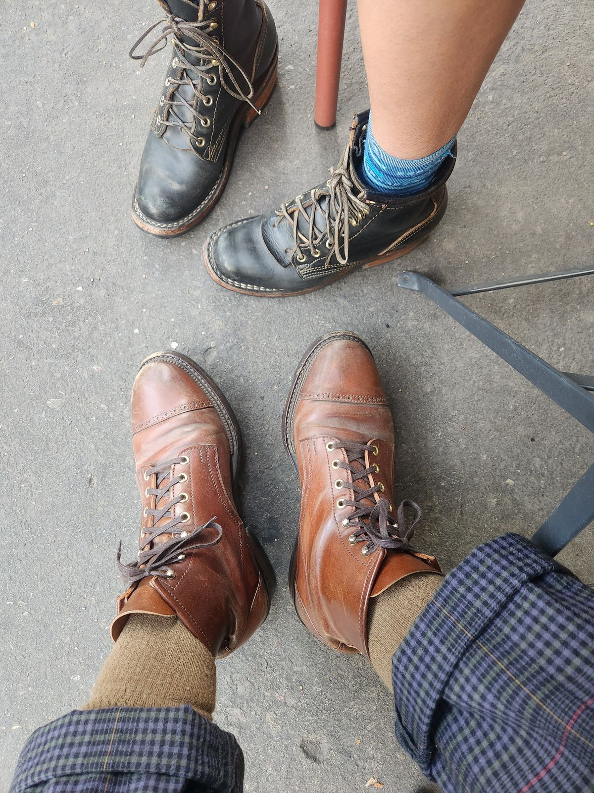 Photo by tlmader on December 1, 2023 of the White Kloud Blucher.87 in Leder Ogawa Coffee Shell Cordovan.