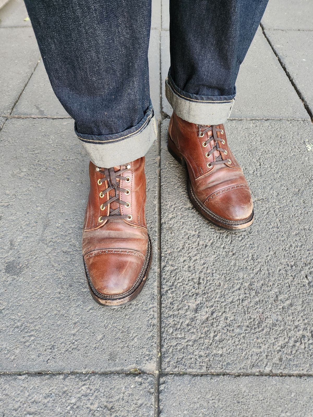 Photo by tlmader on January 19, 2024 of the White Kloud Blucher.87 in Leder Ogawa Coffee Shell Cordovan.