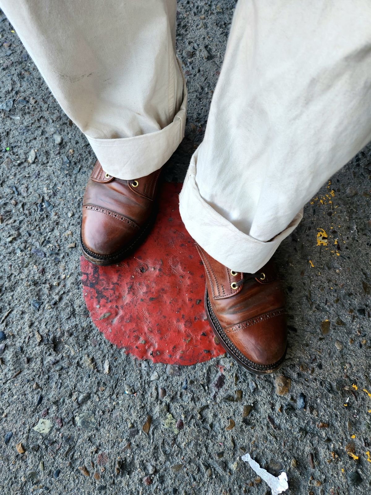 Photo by tlmader on July 7, 2024 of the White Kloud Blucher.87 in Leder Ogawa Coffee Shell Cordovan.