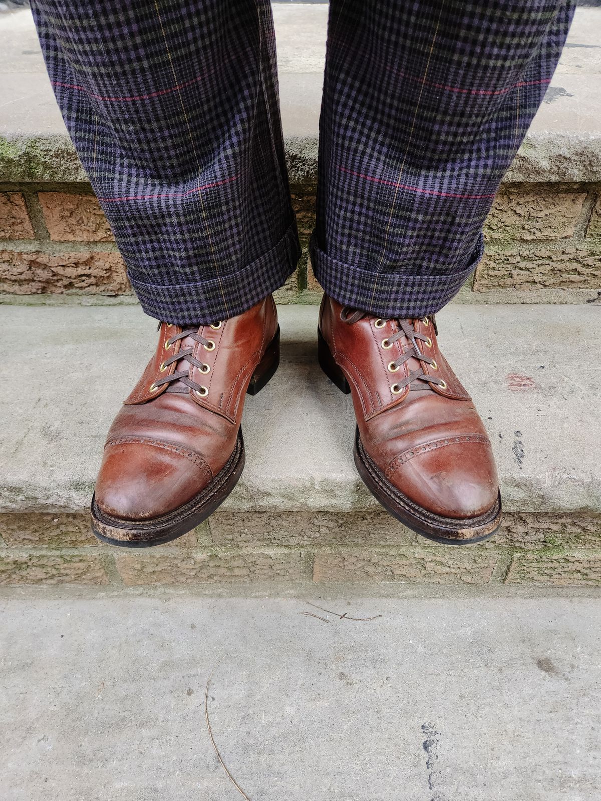 Photo by tlmader on October 17, 2024 of the White Kloud Blucher.87 in Leder Ogawa Coffee Shell Cordovan.