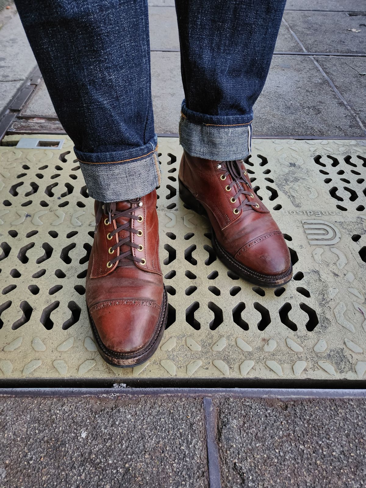 Photo by tlmader on October 18, 2024 of the White Kloud Blucher.87 in Leder Ogawa Coffee Shell Cordovan.