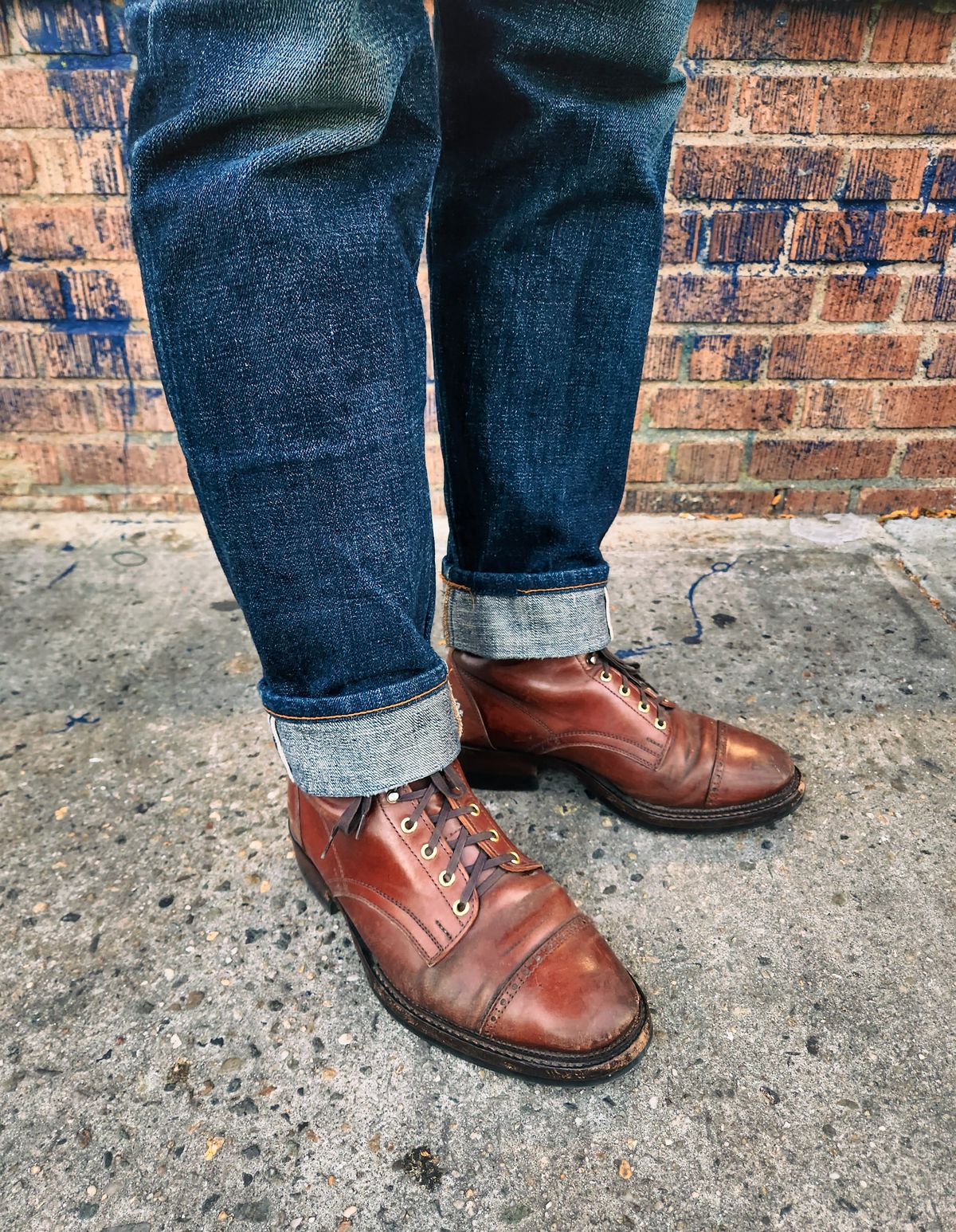 Photo by tlmader on October 19, 2024 of the White Kloud Blucher.87 in Leder Ogawa Coffee Shell Cordovan.