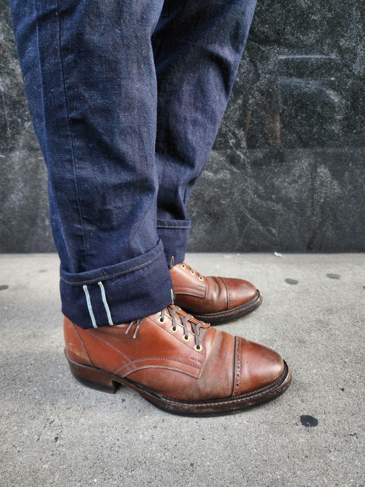Photo by tlmader on October 23, 2024 of the White Kloud Blucher.87 in Leder Ogawa Coffee Shell Cordovan.