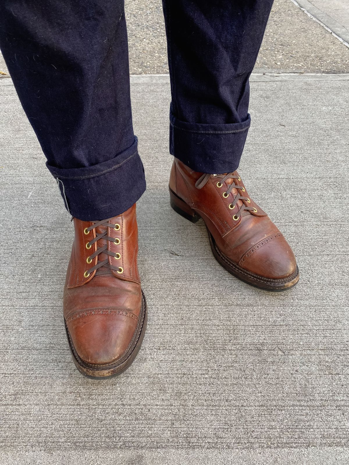 Photo by tlmader on November 4, 2024 of the White Kloud Blucher.87 in Leder Ogawa Coffee Shell Cordovan.
