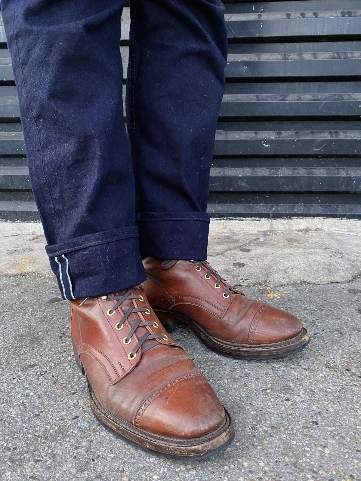 Photo by tlmader on October 30, 2024 of the White Kloud Blucher.87 in Leder Ogawa Coffee Shell Cordovan.