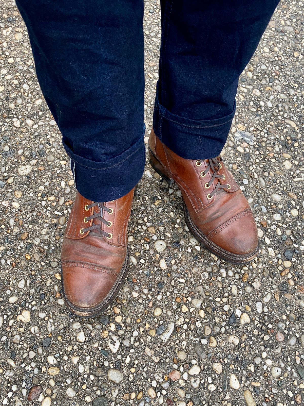 Photo by tlmader on November 28, 2024 of the White Kloud Blucher.87 in Leder Ogawa Coffee Shell Cordovan.