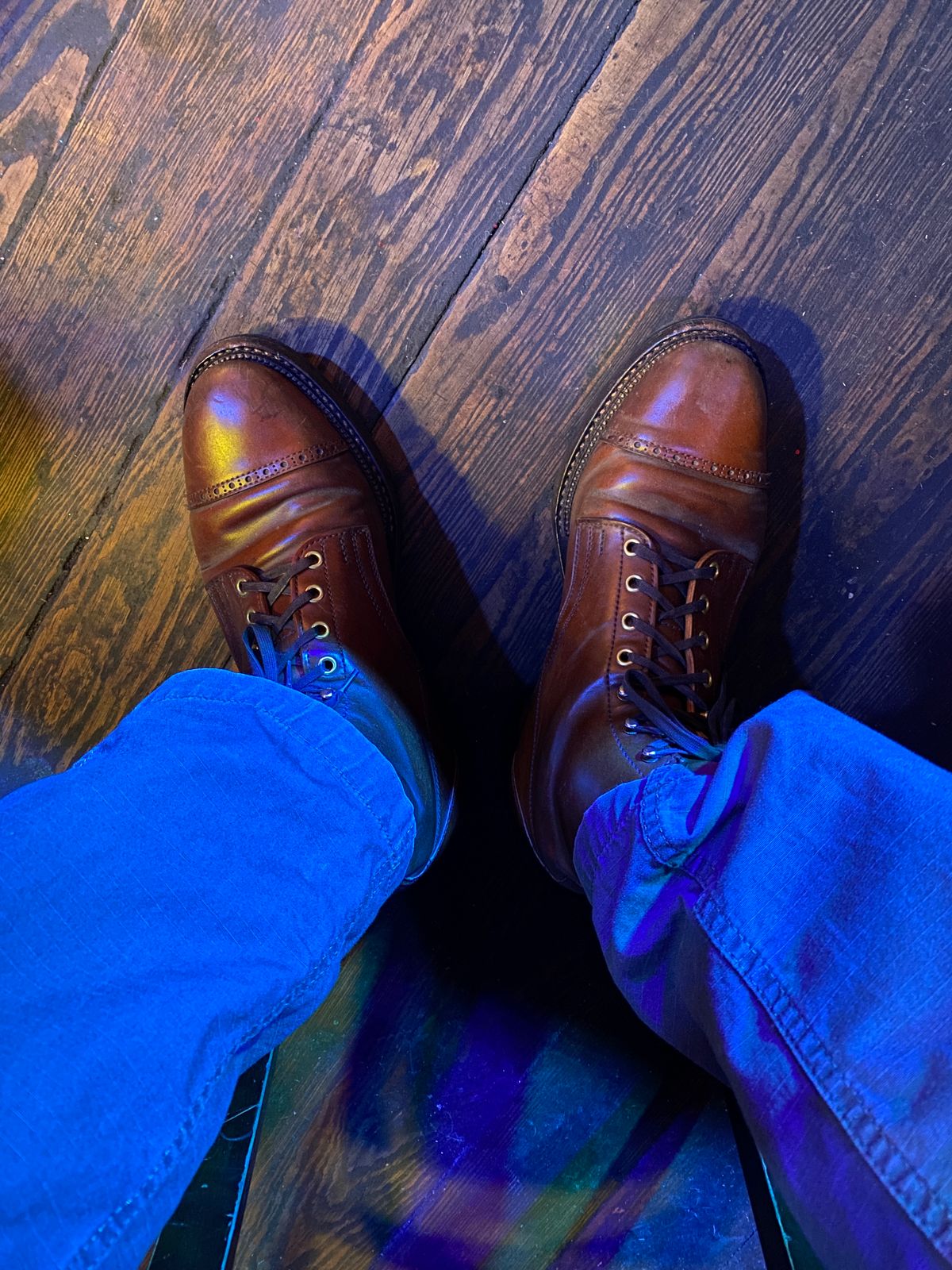 Photo by tlmader on December 19, 2024 of the White Kloud Blucher.87 in Leder Ogawa Coffee Shell Cordovan.