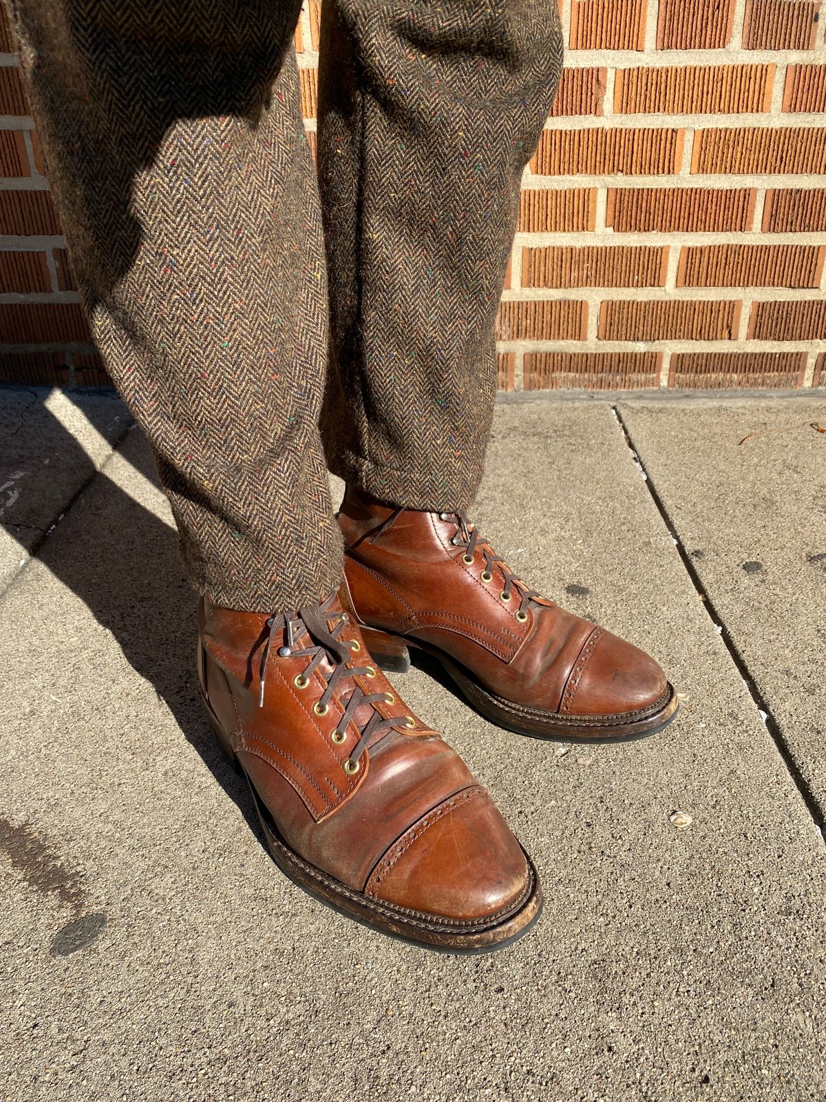 Photo by tlmader on December 7, 2024 of the White Kloud Blucher.87 in Leder Ogawa Coffee Shell Cordovan.