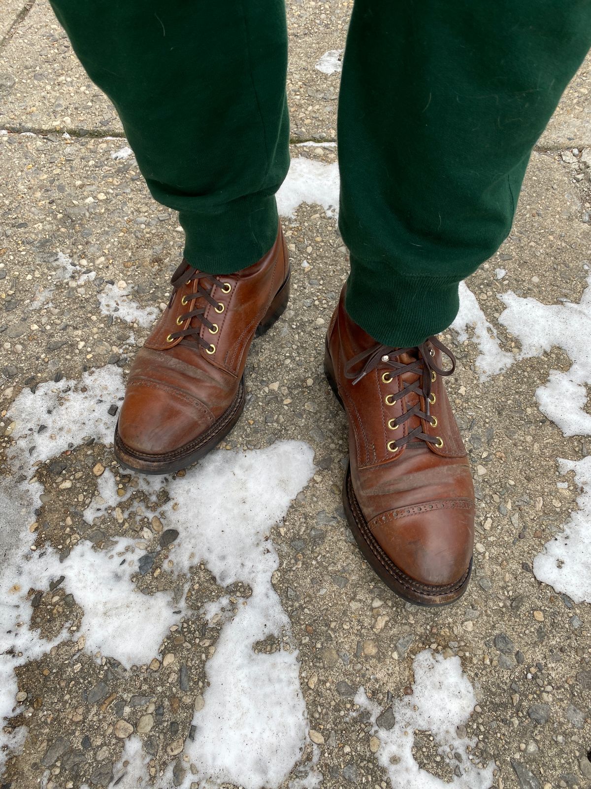 Photo by tlmader on January 8, 2025 of the White Kloud Blucher.87 in Leder Ogawa Coffee Shell Cordovan.