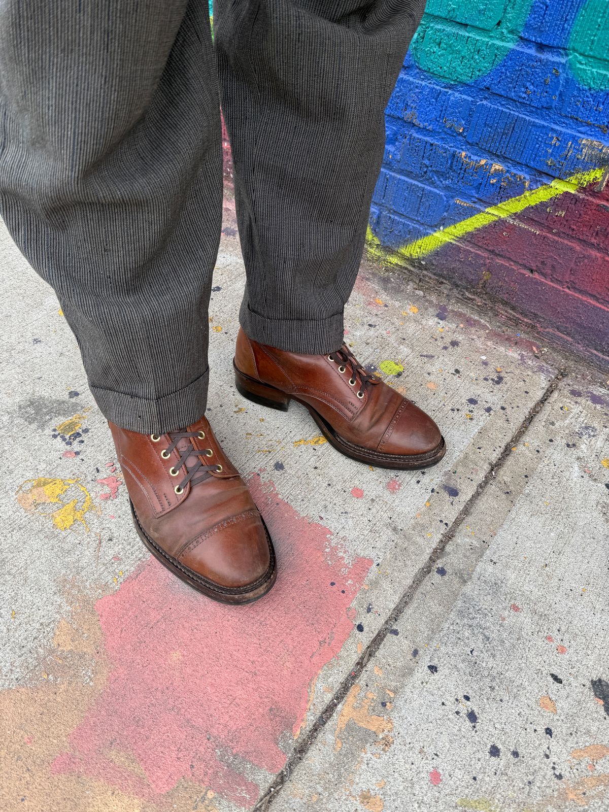 Photo by tlmader on February 15, 2025 of the White Kloud Blucher.87 in Leder Ogawa Coffee Shell Cordovan.