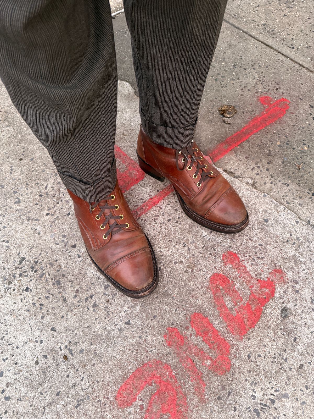 Photo by tlmader on February 27, 2025 of the White Kloud Blucher.87 in Leder Ogawa Coffee Shell Cordovan.