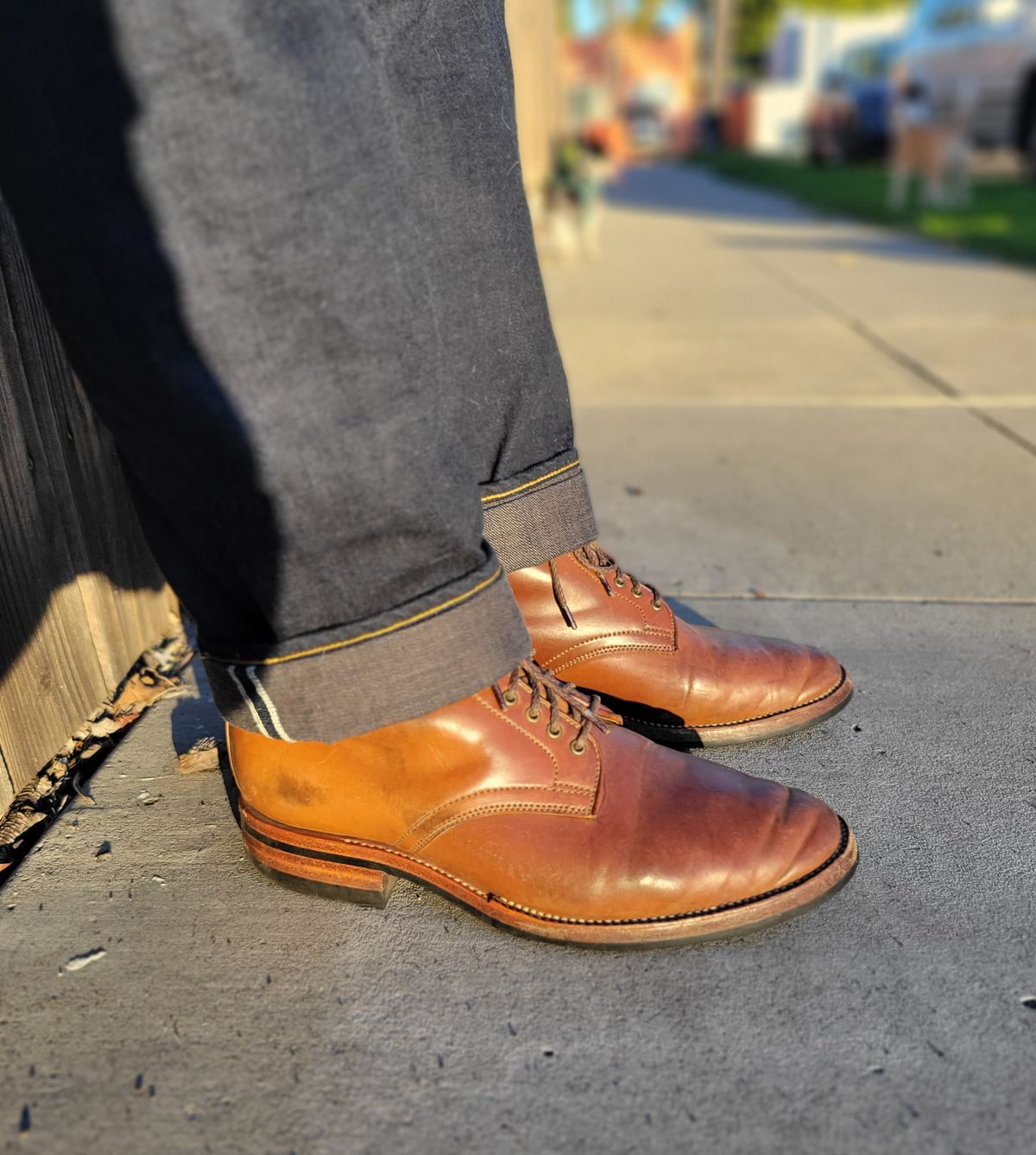 Photo by tlmader on February 7, 2022 of the Flame Panda Service Boot in Horween Bourbon Shell Cordovan.