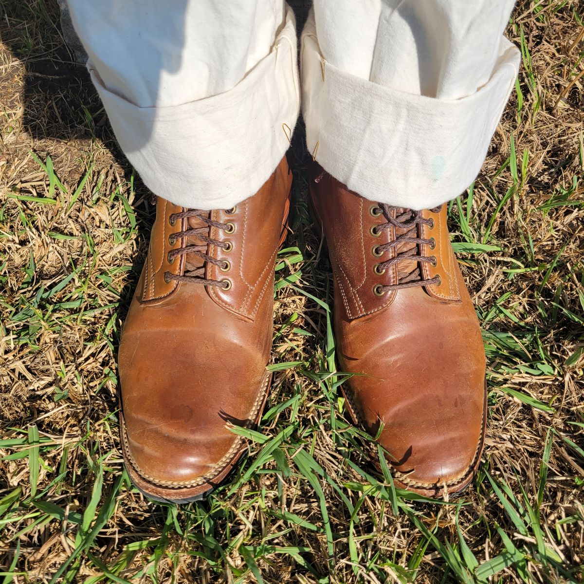 Photo by tlmader on September 10, 2021 of the Flame Panda Service Boot in Horween Bourbon Shell Cordovan.