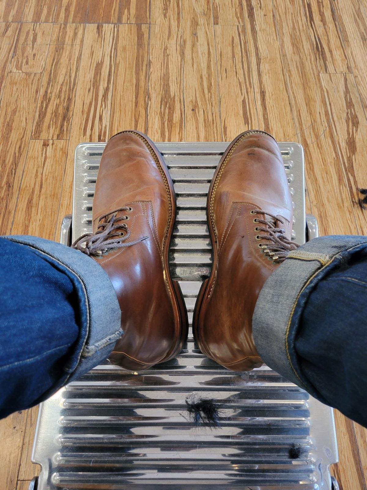 Photo by tlmader on October 5, 2021 of the Flame Panda Service Boot in Horween Bourbon Shell Cordovan.