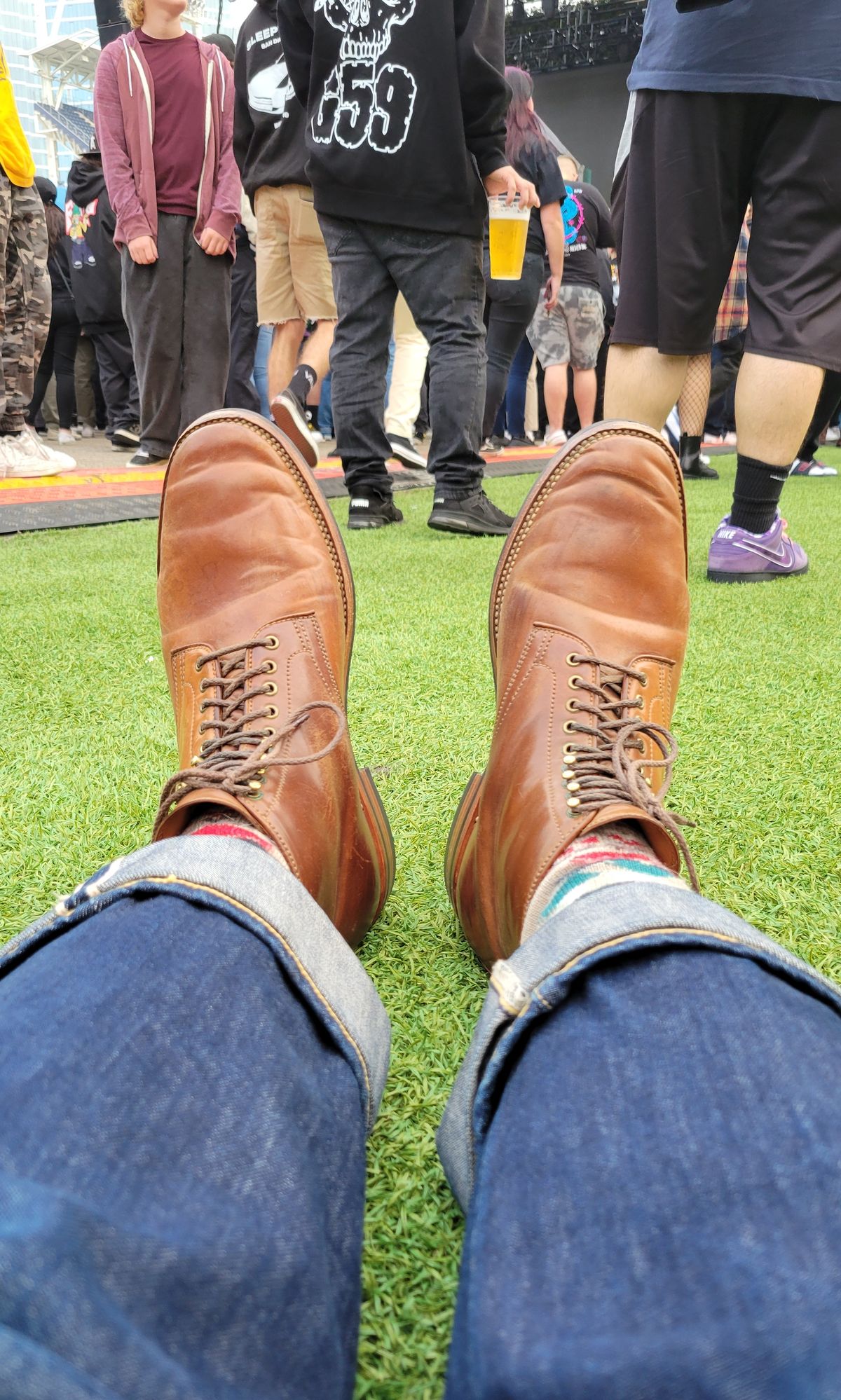 Photo by tlmader on November 6, 2021 of the Flame Panda Service Boot in Horween Bourbon Shell Cordovan.