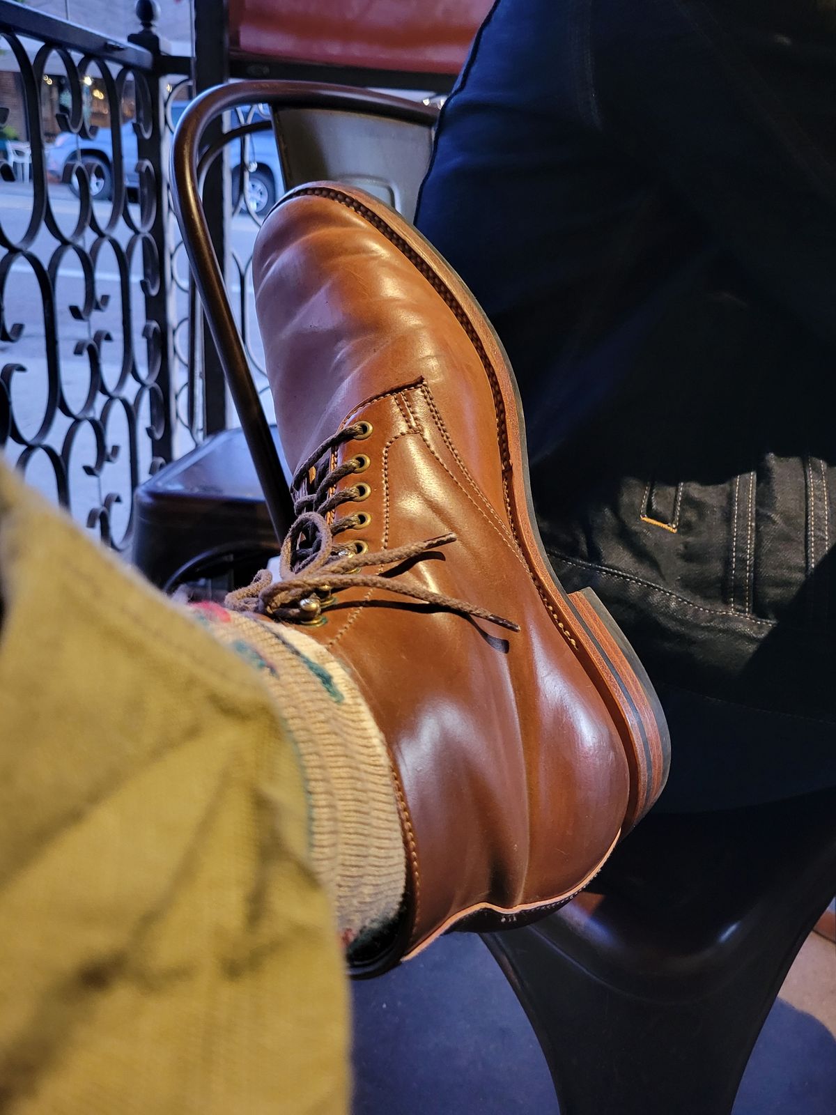 Photo by tlmader on December 19, 2021 of the Flame Panda Service Boot in Horween Bourbon Shell Cordovan.