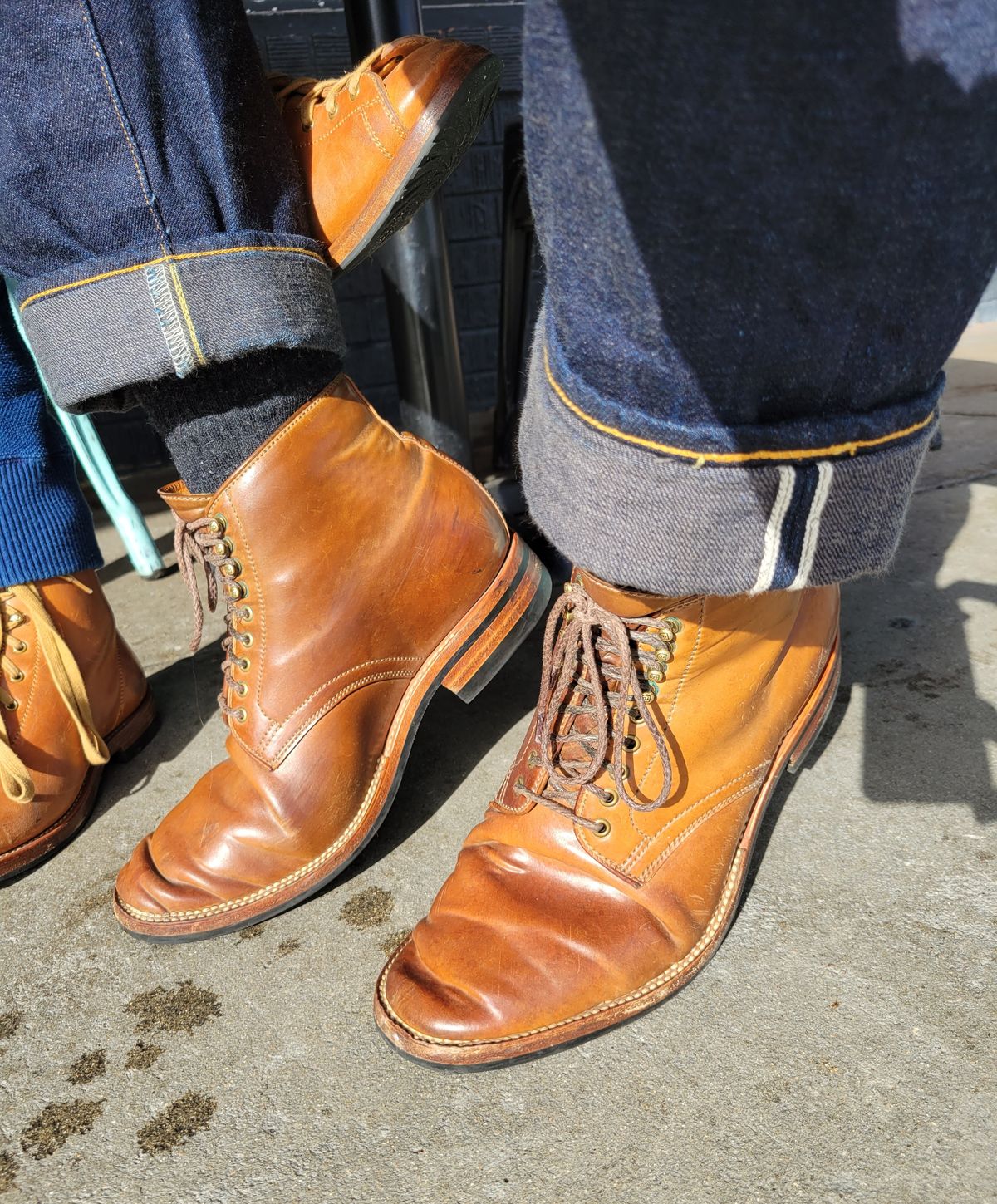 Photo by tlmader on December 26, 2021 of the Flame Panda Service Boot in Horween Bourbon Shell Cordovan.