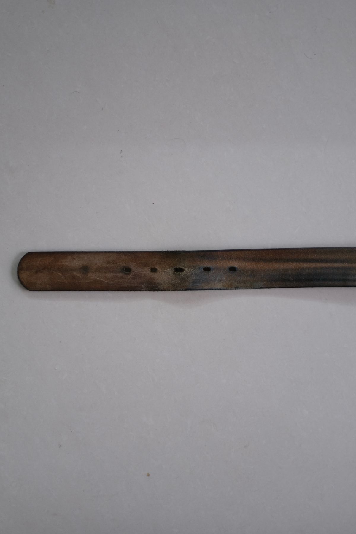 Photo by tlmader on March 6, 2026 of the Titletown Goods Garrison Belt in J&FJ Baker Natural Cross Hatch Bridle.