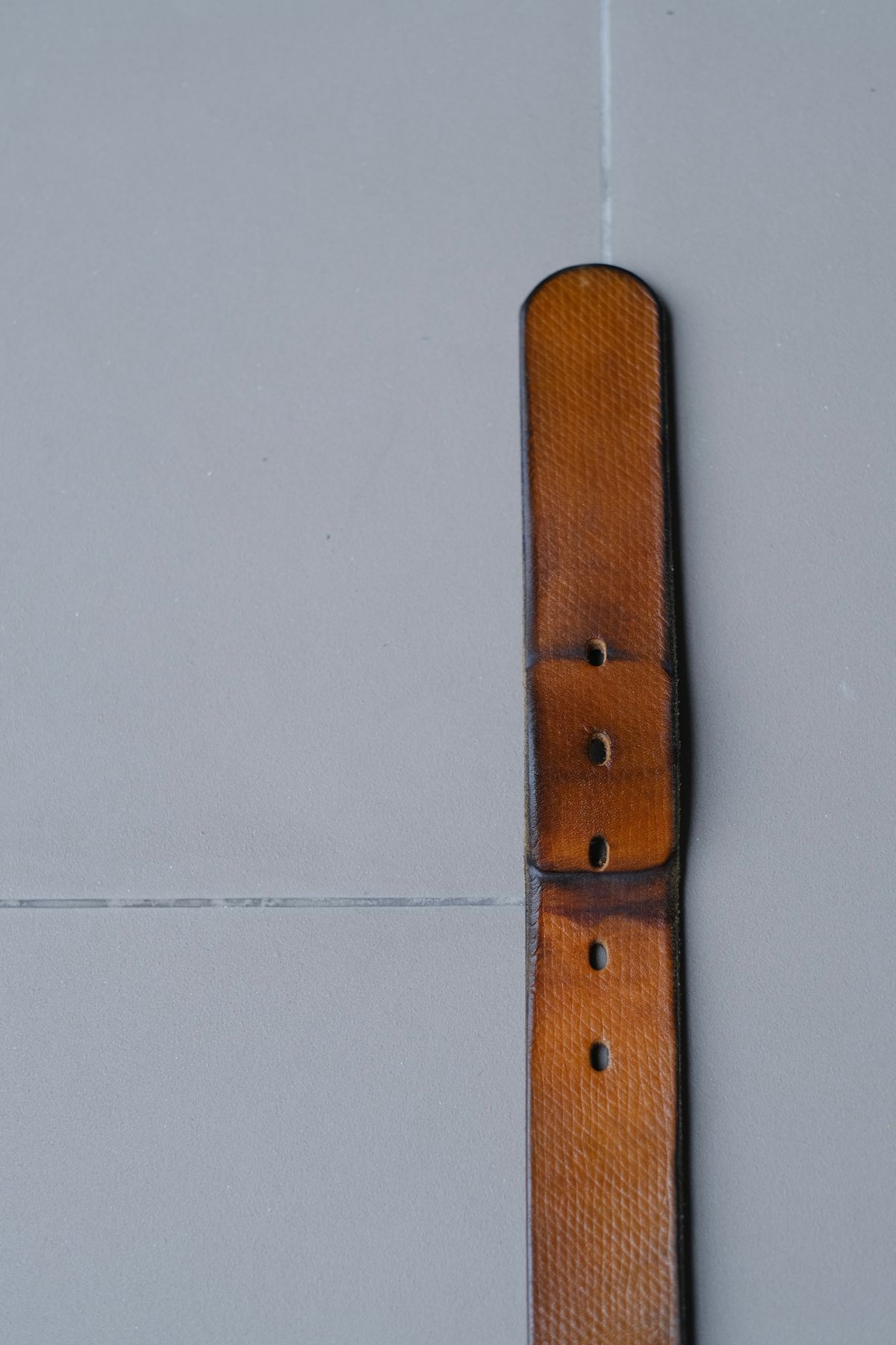 Photo by tlmader on April 6, 2026 of the Titletown Goods Garrison Belt in J&FJ Baker Natural Cross Hatch Bridle.