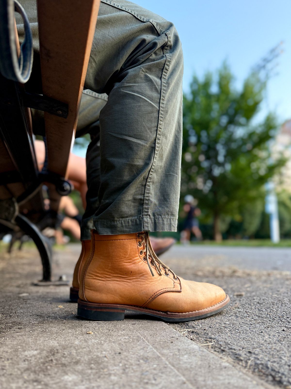 Photo by tlmader on August 15, 2025 of the Wesco Johannes in Horween Natural Essex.