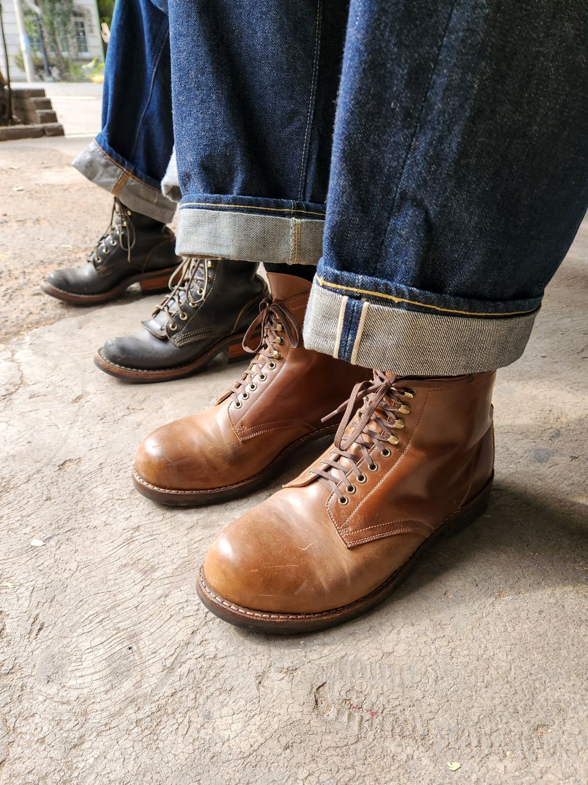 Photo by tlmader on December 23, 2023 of the Julian Boots Madison in Horween Bourbon Shell Cordovan.