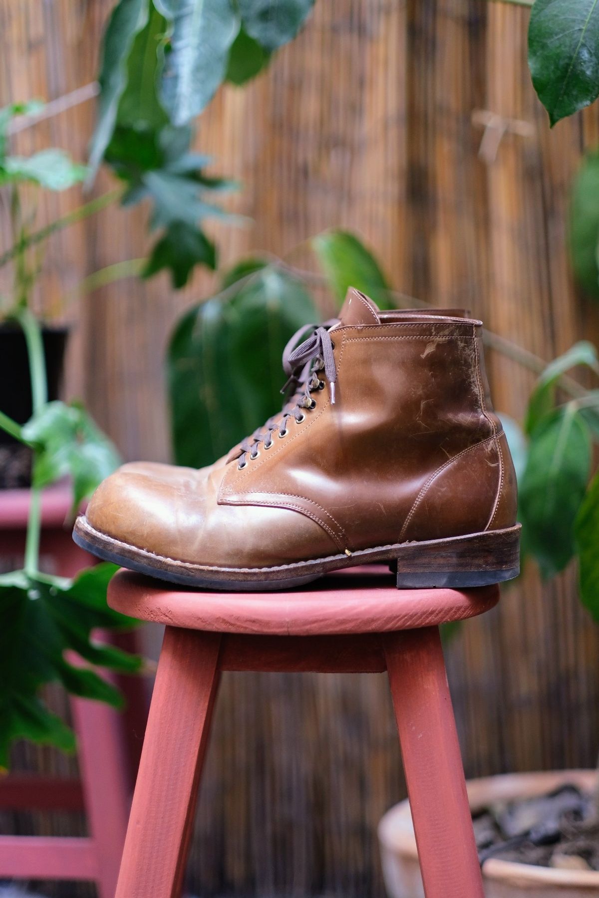 Photo by tlmader on January 5, 2024 of the Julian Boots Madison in Horween Bourbon Shell Cordovan.