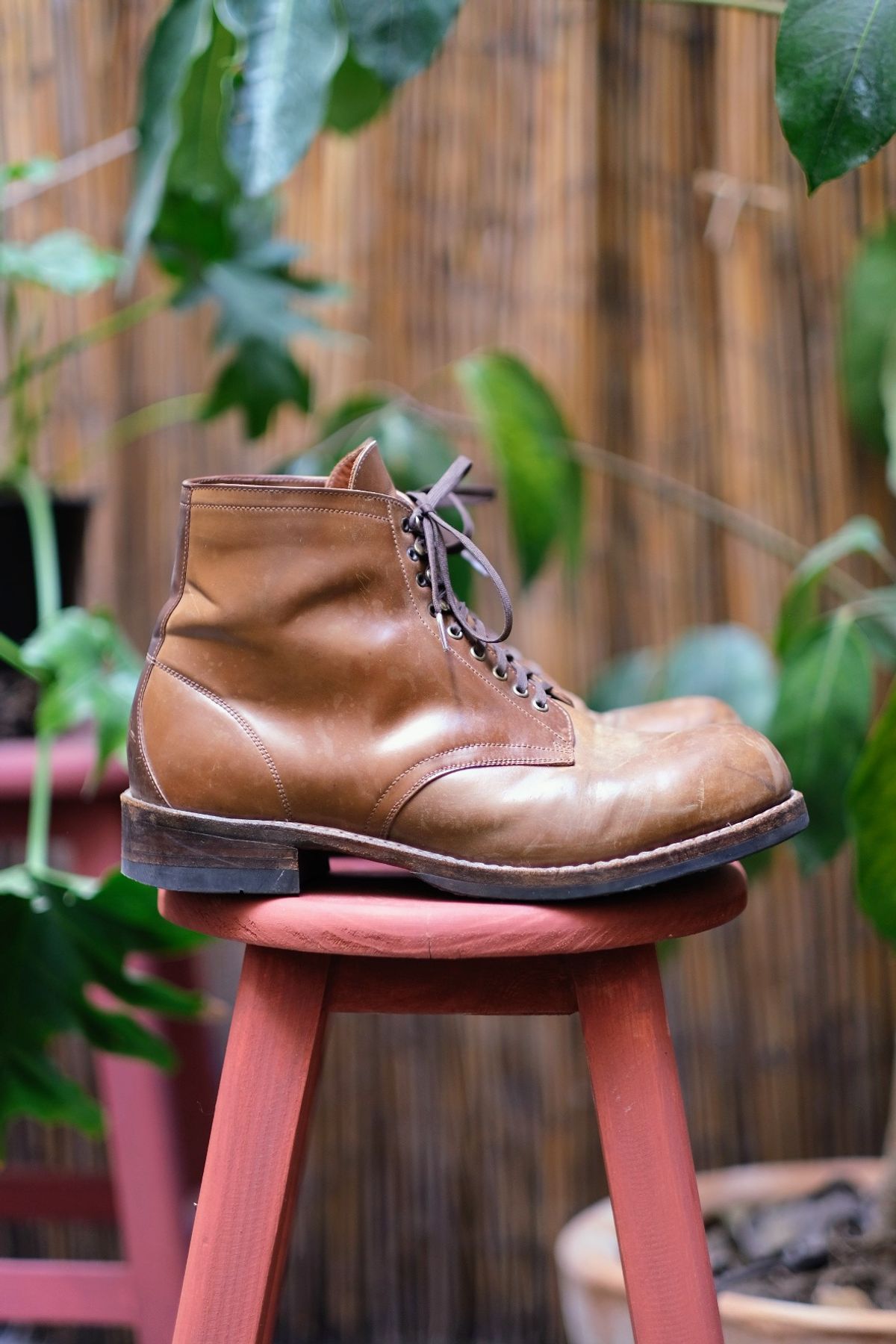 Photo by tlmader on January 5, 2024 of the Julian Boots Madison in Horween Bourbon Shell Cordovan.
