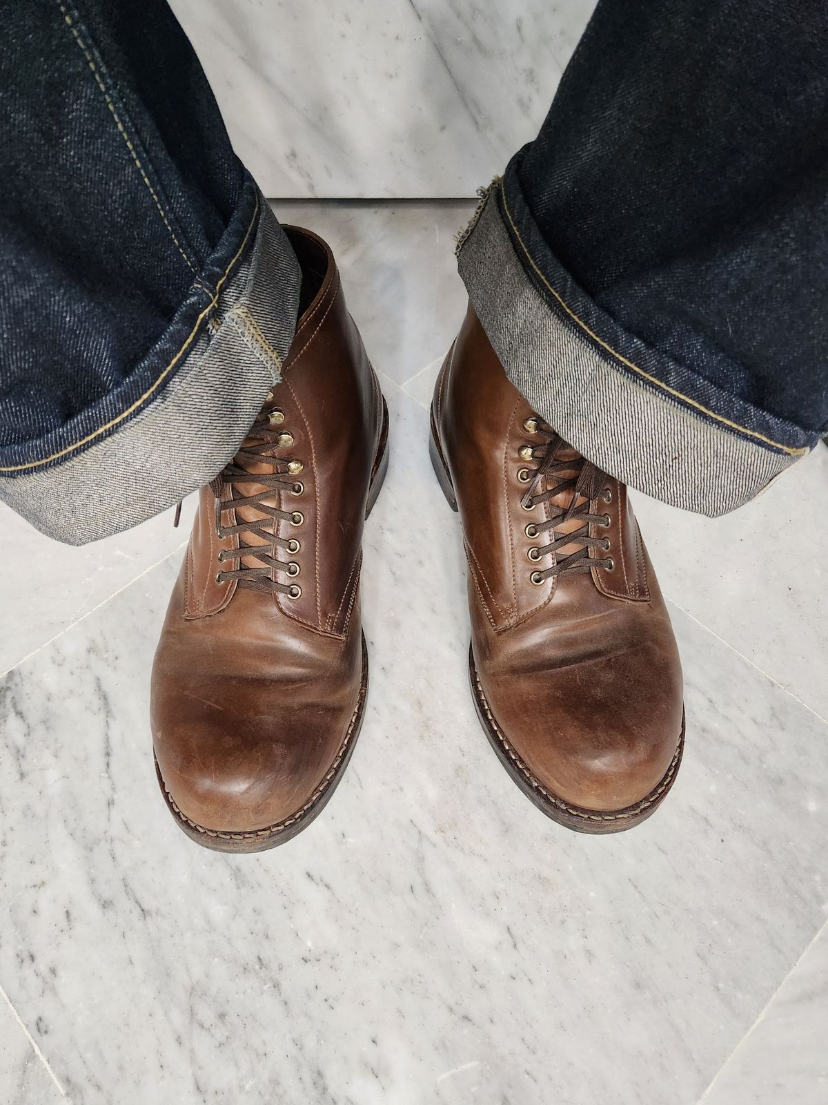 Photo by tlmader on February 29, 2024 of the Julian Boots Madison in Horween Bourbon Shell Cordovan.