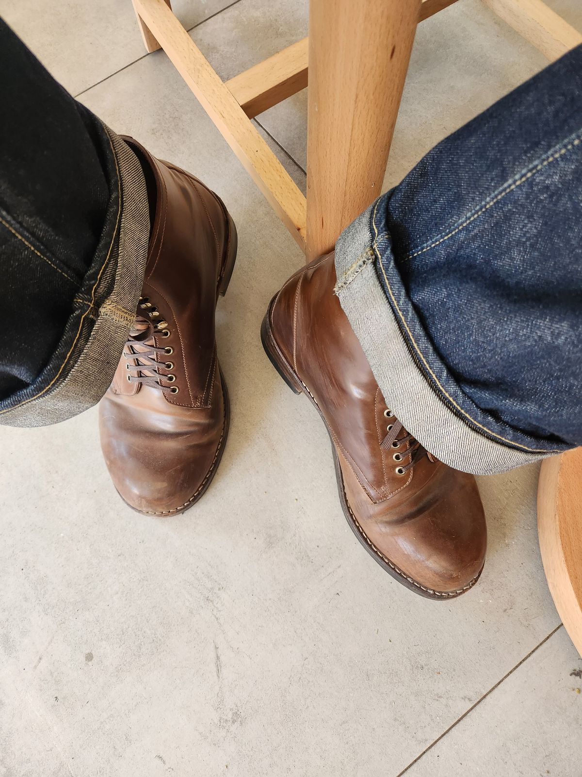 Photo by tlmader on March 9, 2024 of the Julian Boots Madison in Horween Bourbon Shell Cordovan.