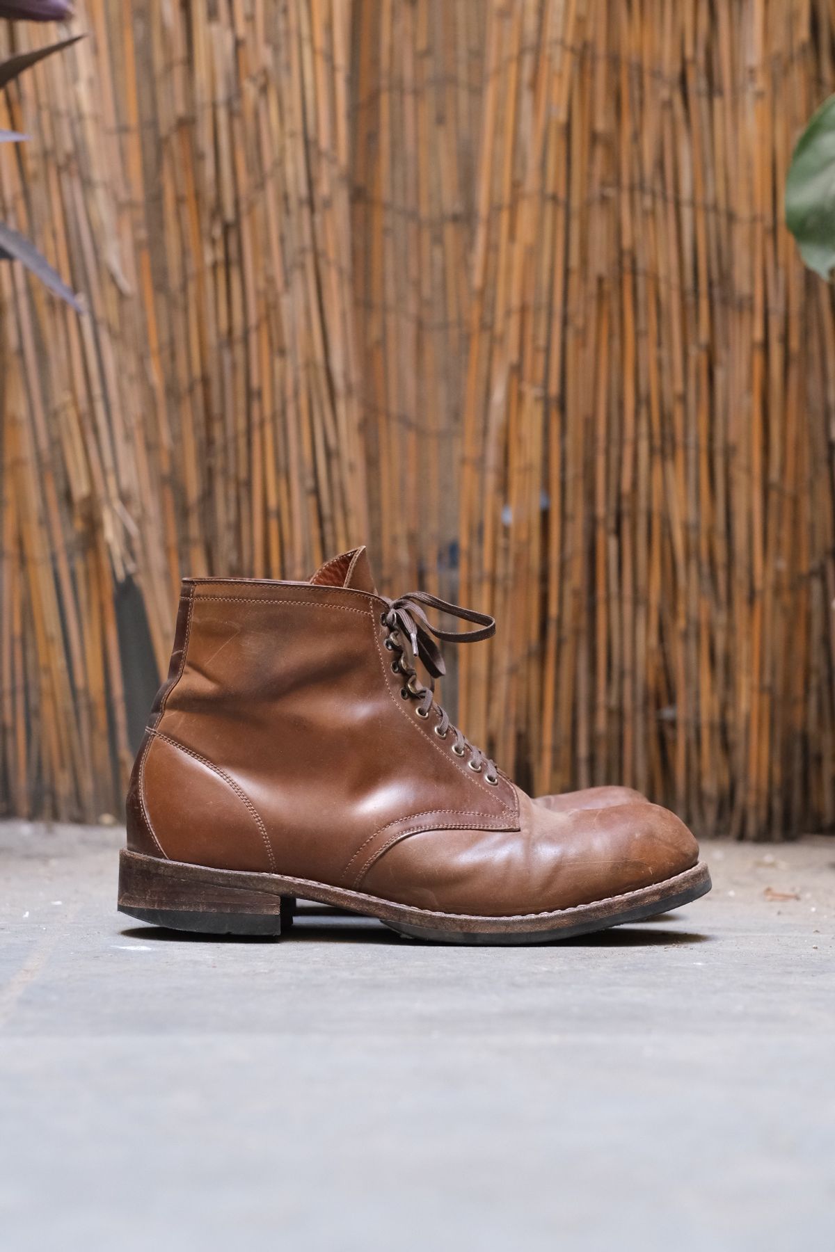 Photo by tlmader on April 5, 2024 of the Julian Boots Madison in Horween Bourbon Shell Cordovan.