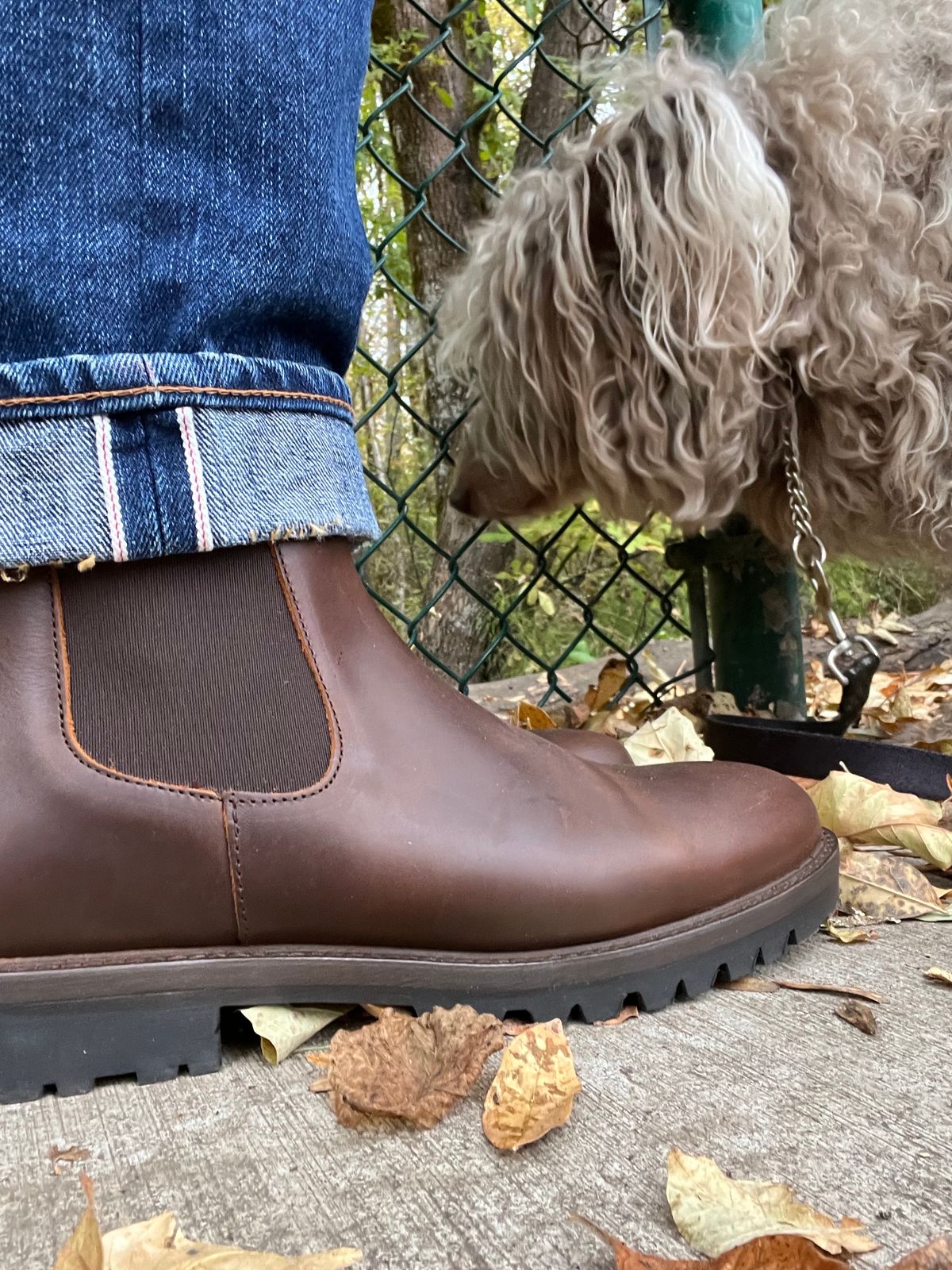 Photo by jenr.l.good on November 1, 2023 of the Patina Welted Chelsea Boot in Canyon Full Grain.