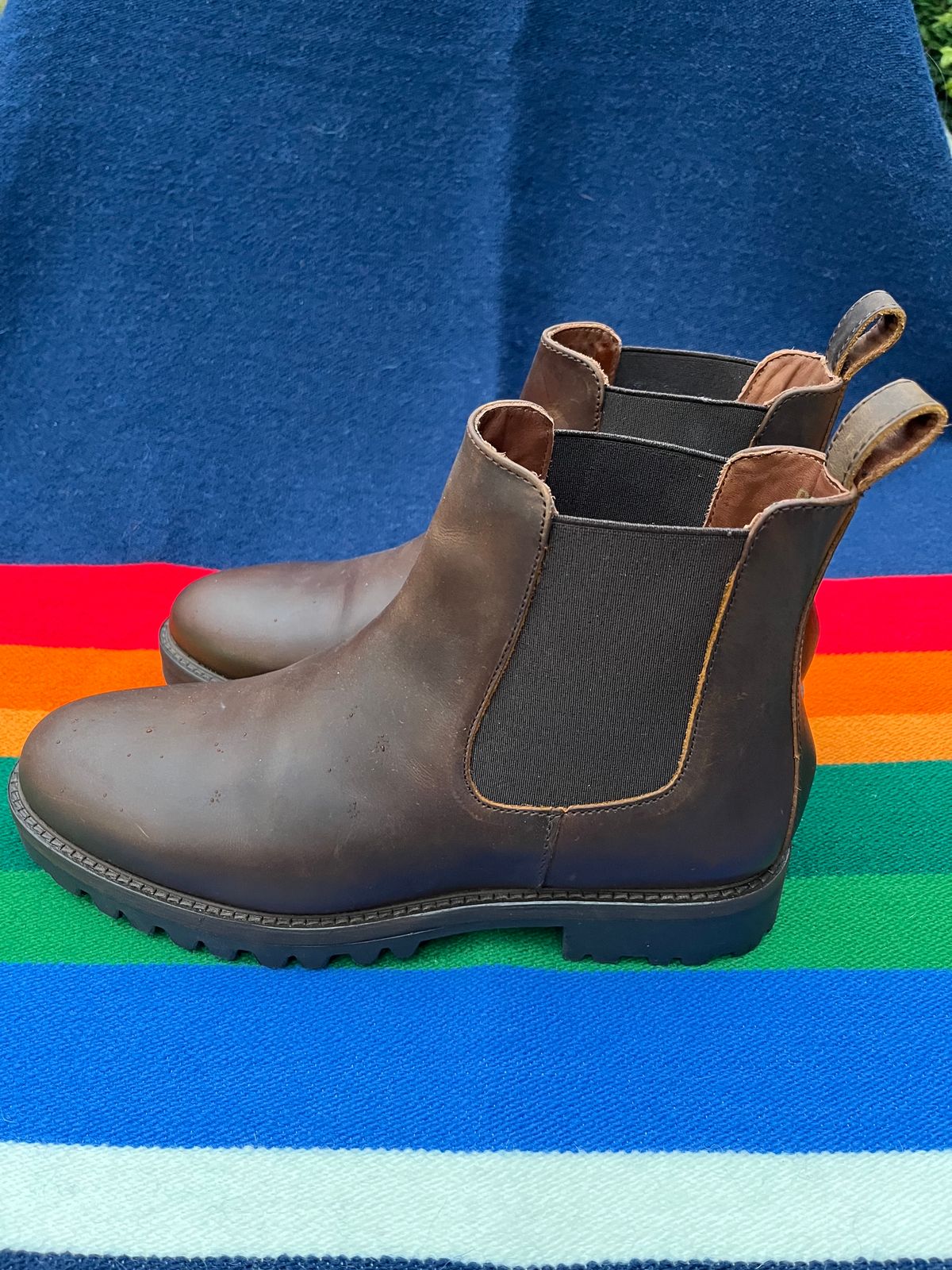Photo by jenr.l.good on November 1, 2023 of the Patina Welted Chelsea Boot in Canyon Full Grain.