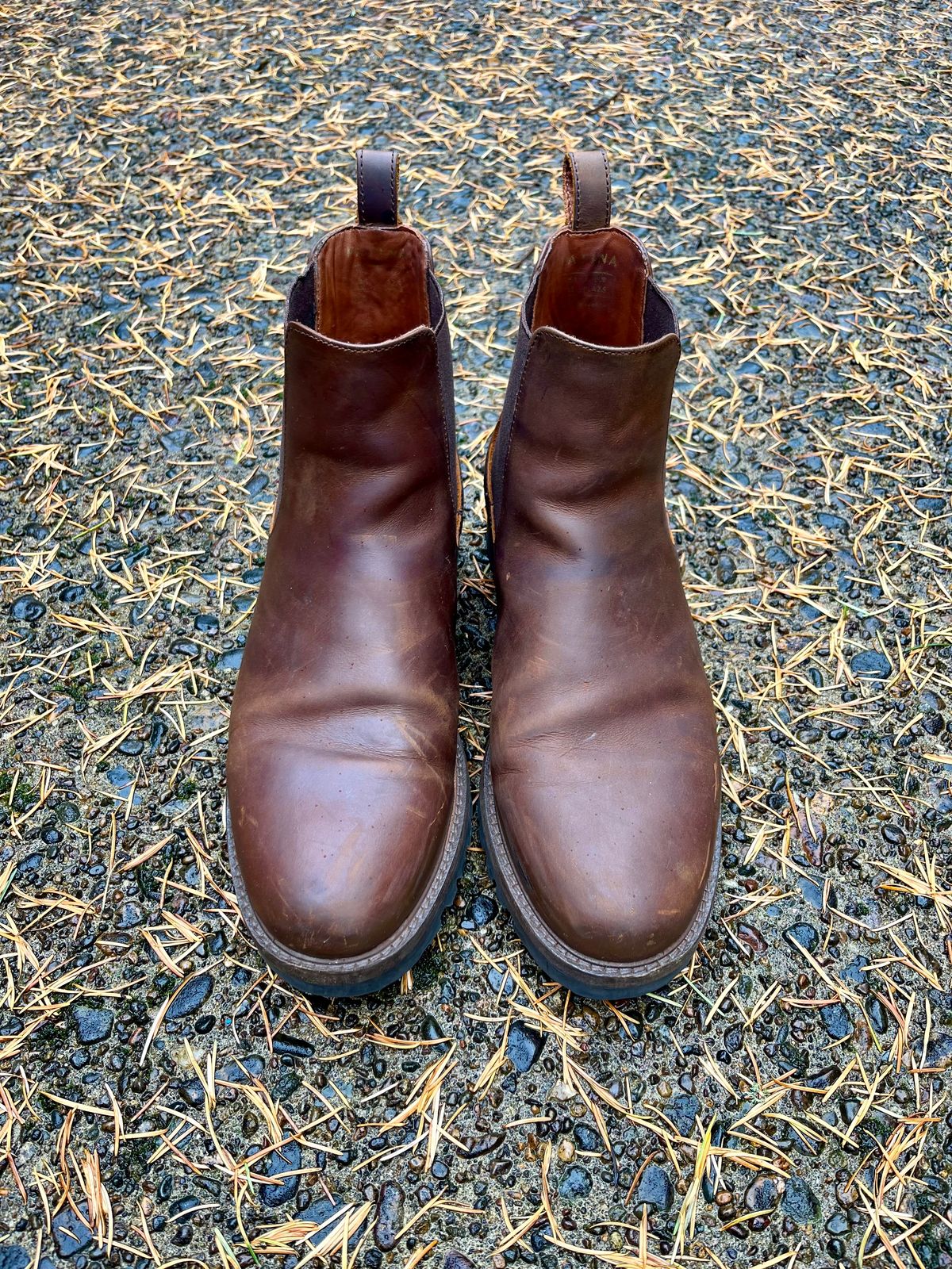 Photo by jenr.l.good on December 2, 2023 of the Patina Welted Chelsea Boot in Canyon Full Grain.