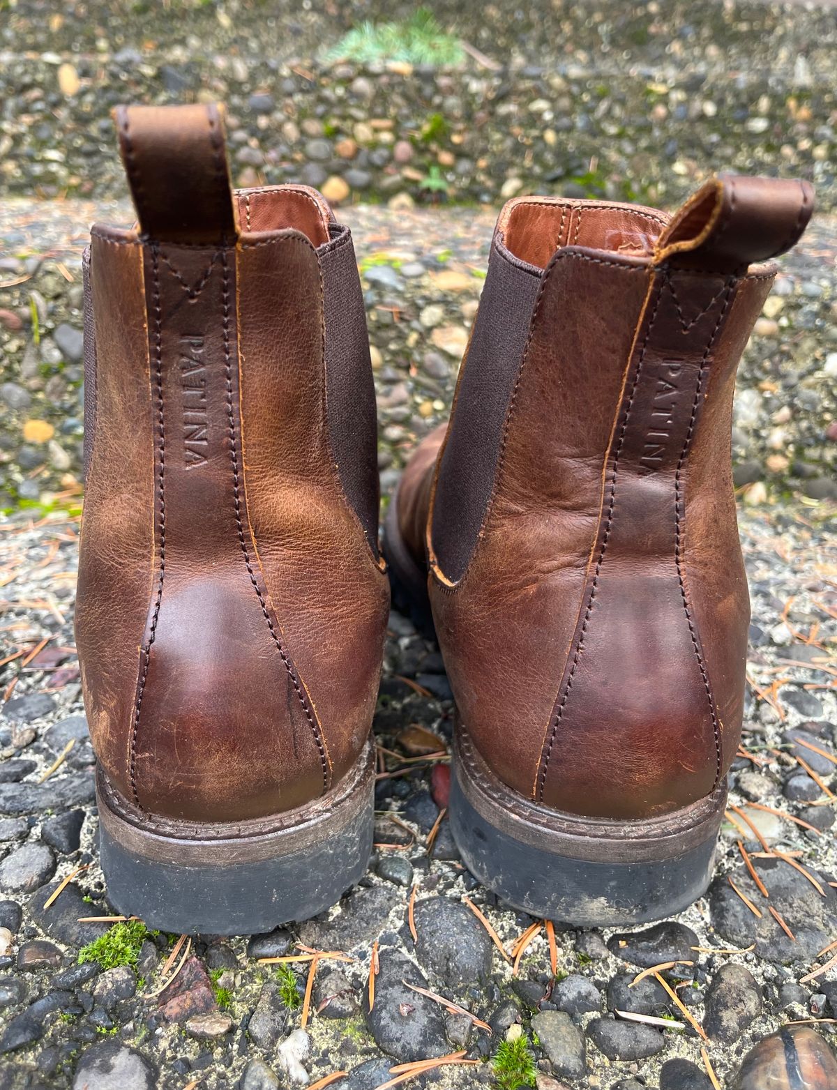 Photo by jenr.l.good on January 1, 2024 of the Patina Welted Chelsea Boot in Canyon Full Grain.