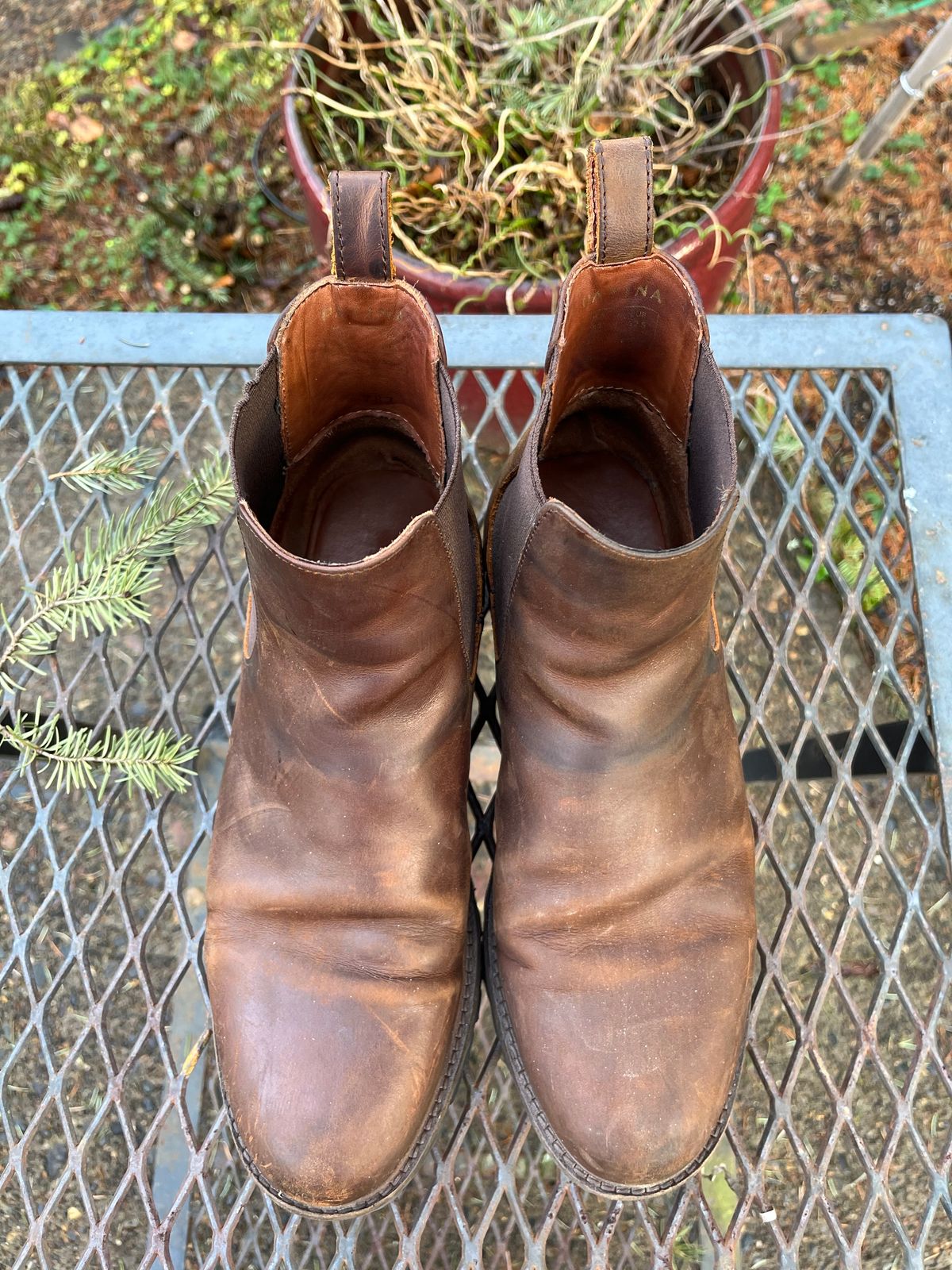 Photo by jenr.l.good on February 1, 2024 of the Patina Welted Chelsea Boot in Canyon Full Grain.