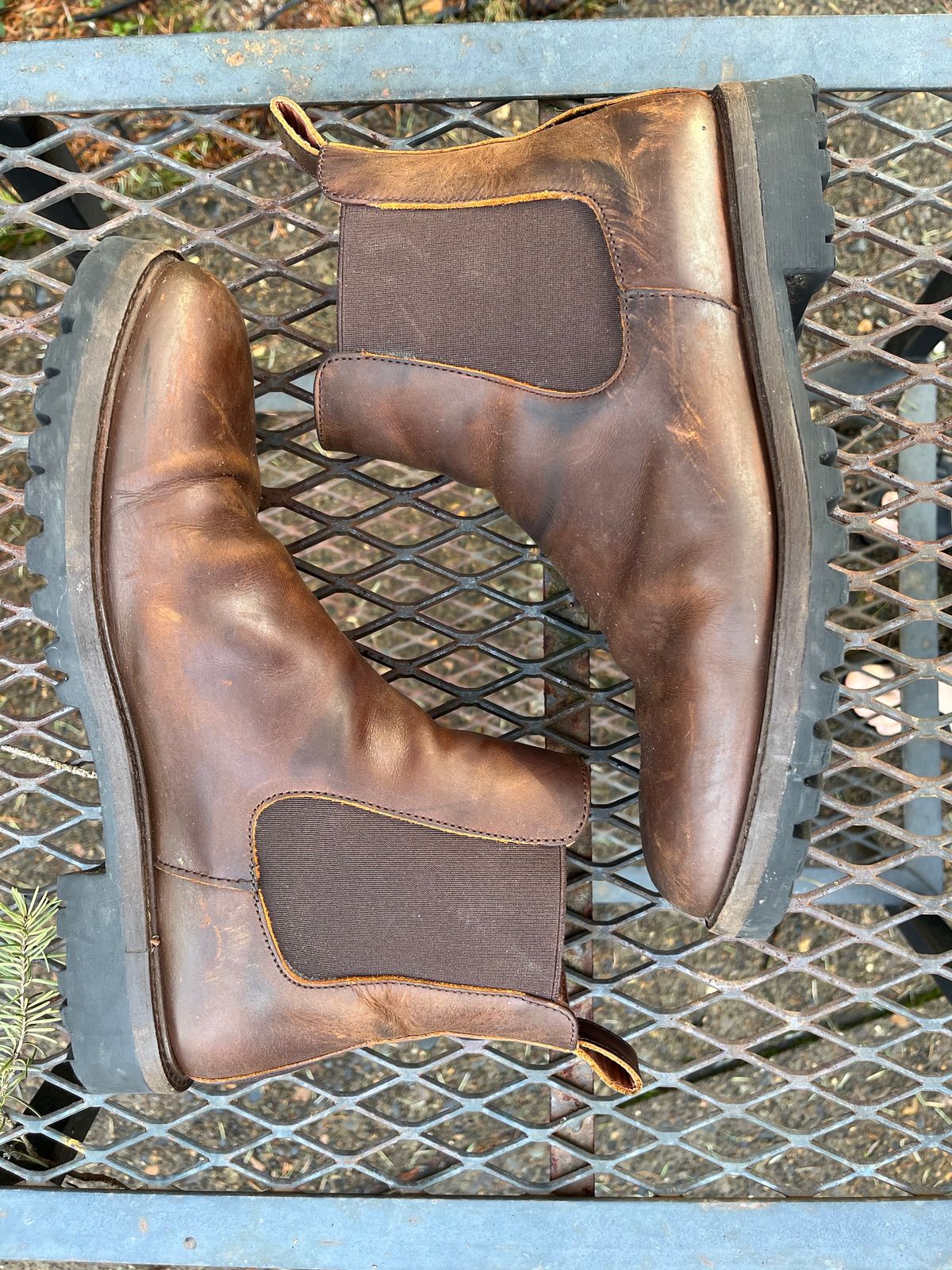 Photo by jenr.l.good on February 1, 2024 of the Patina Welted Chelsea Boot in Canyon Full Grain.