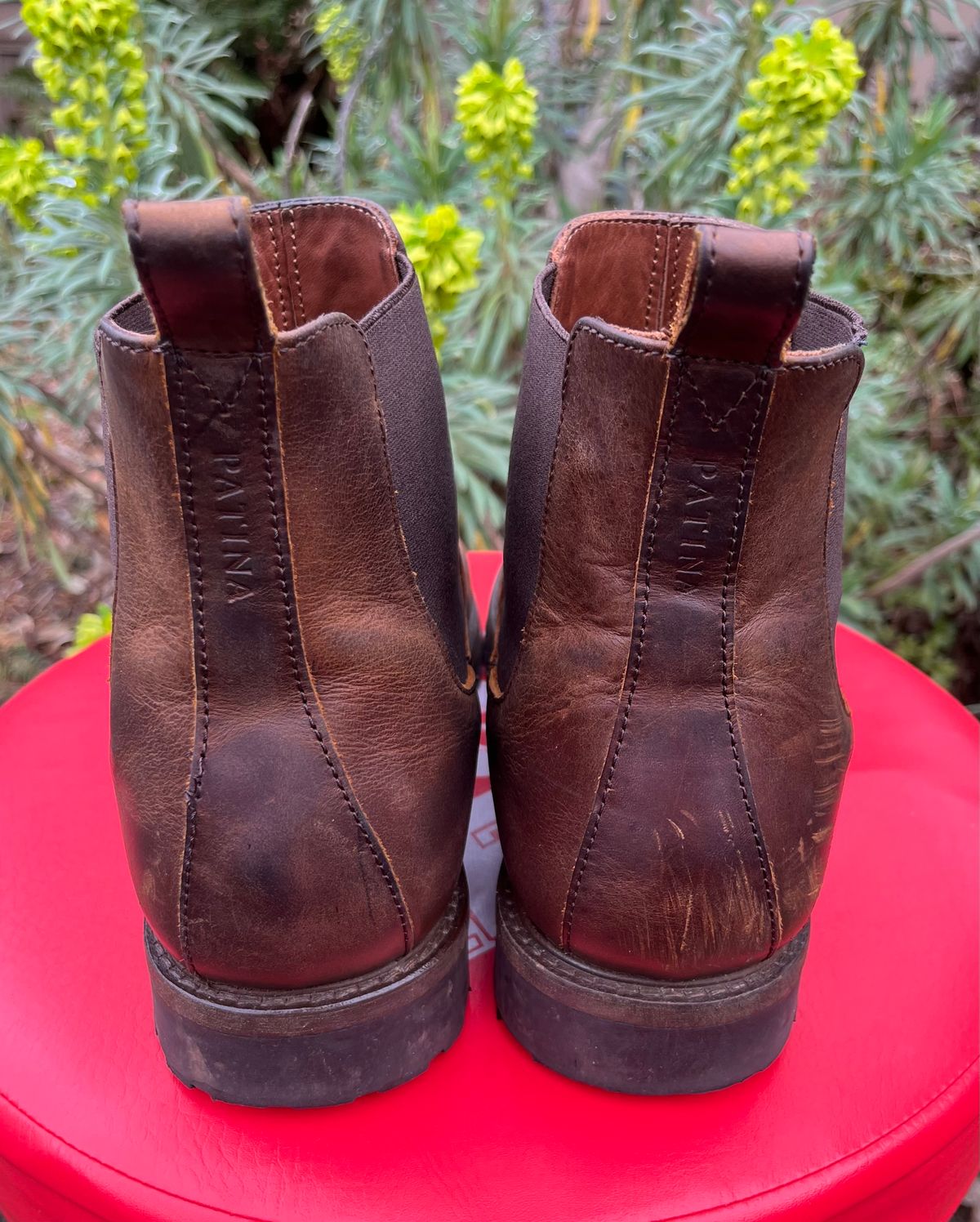 Photo by jenr.l.good on March 4, 2024 of the Patina Welted Chelsea Boot in Canyon Full Grain.