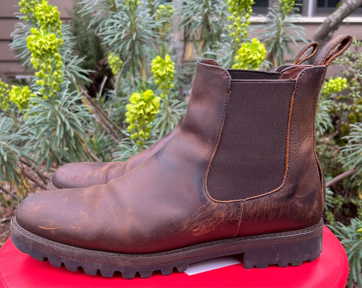 Photo by jenr.l.good on March 4, 2024 of the Patina Welted Chelsea Boot in Canyon Full Grain.