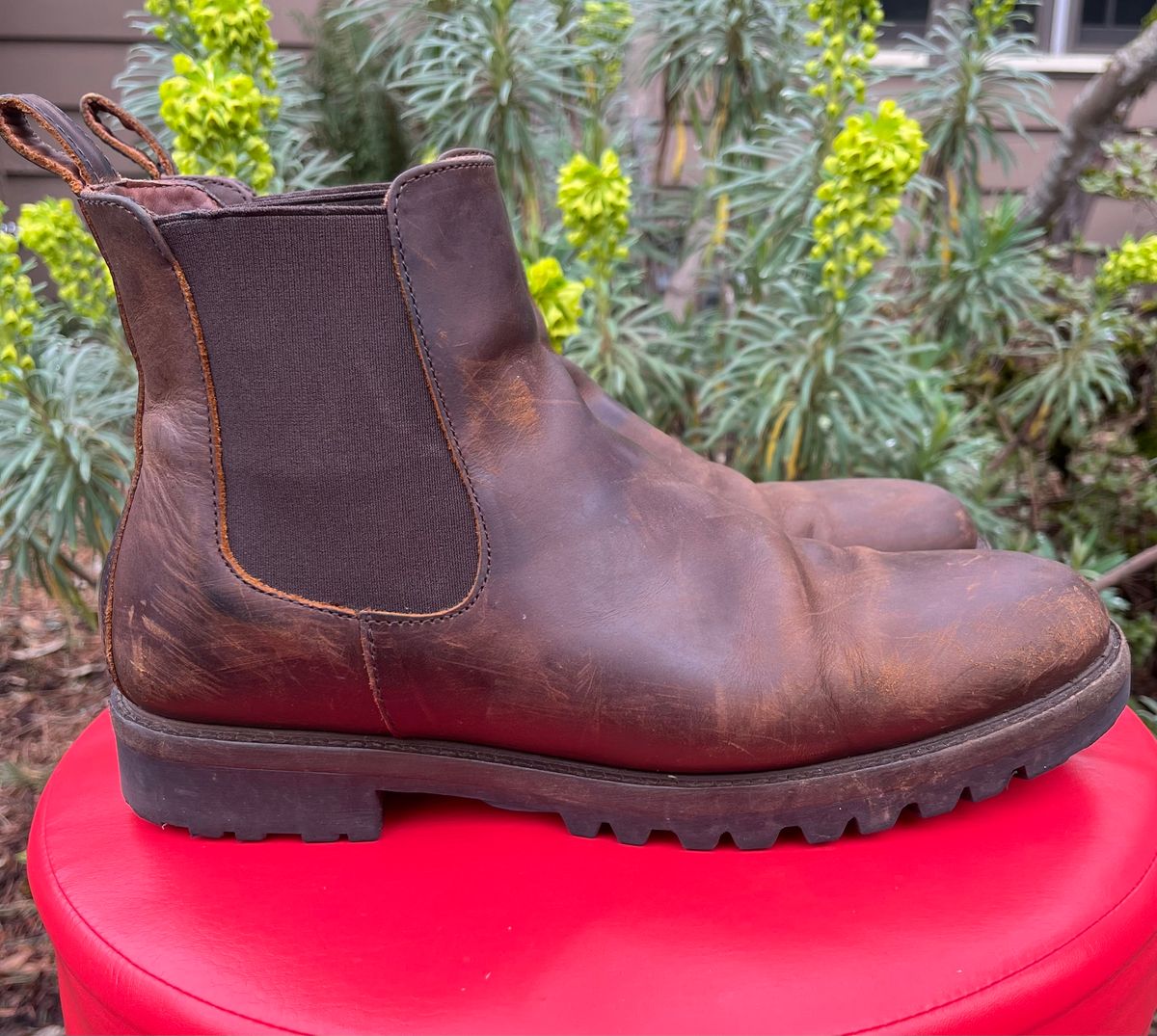 Photo by jenr.l.good on March 4, 2024 of the Patina Welted Chelsea Boot in Canyon Full Grain.