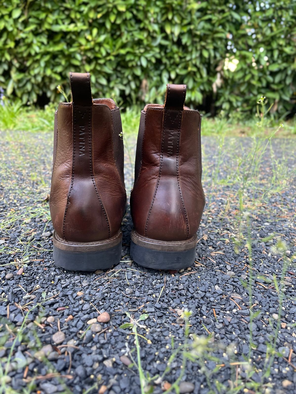 Photo by jenr.l.good on April 1, 2024 of the Patina Welted Chelsea Boot in Canyon Full Grain.