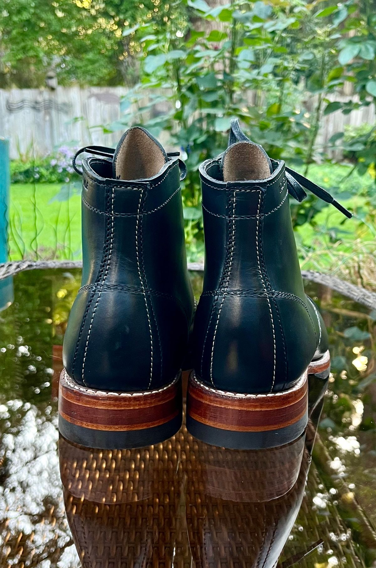 Photo by jenr.l.good on October 2, 2022 of the Wolverine 1000 Mile Cap-Toe Boot in Horween Black Chromexcel.