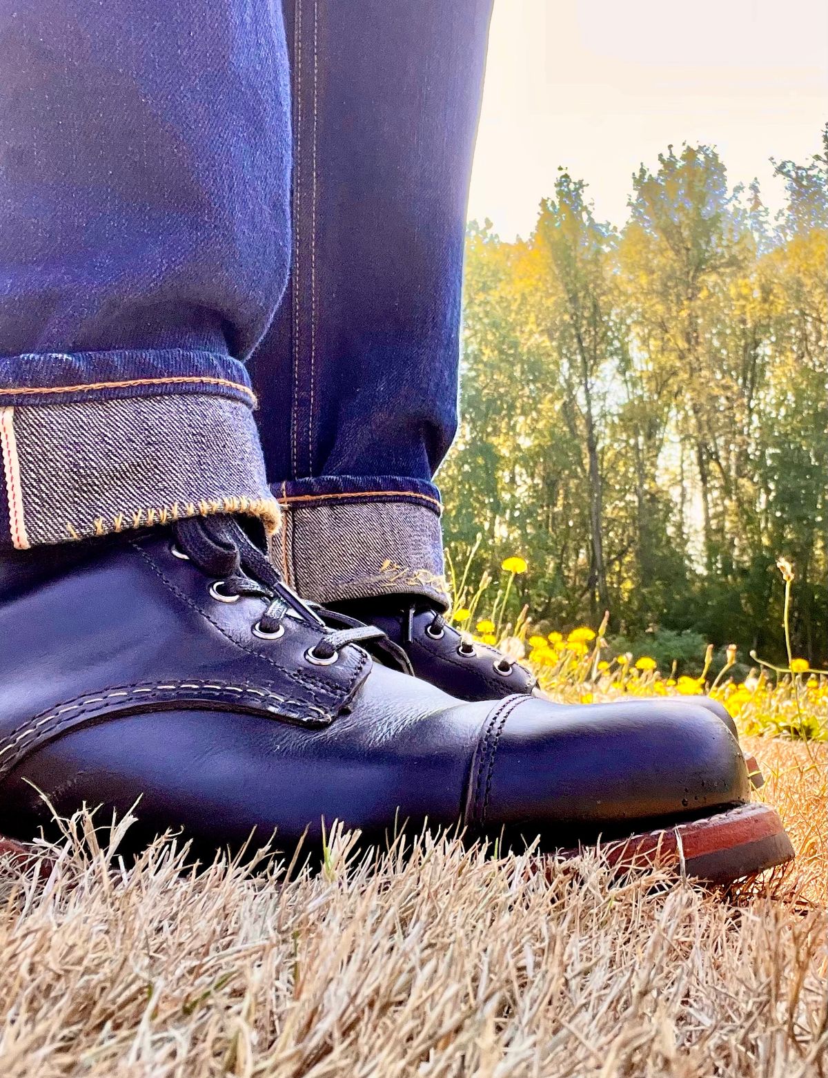 Photo by jenr.l.good on October 13, 2022 of the Wolverine 1000 Mile Cap-Toe Boot in Horween Black Chromexcel.