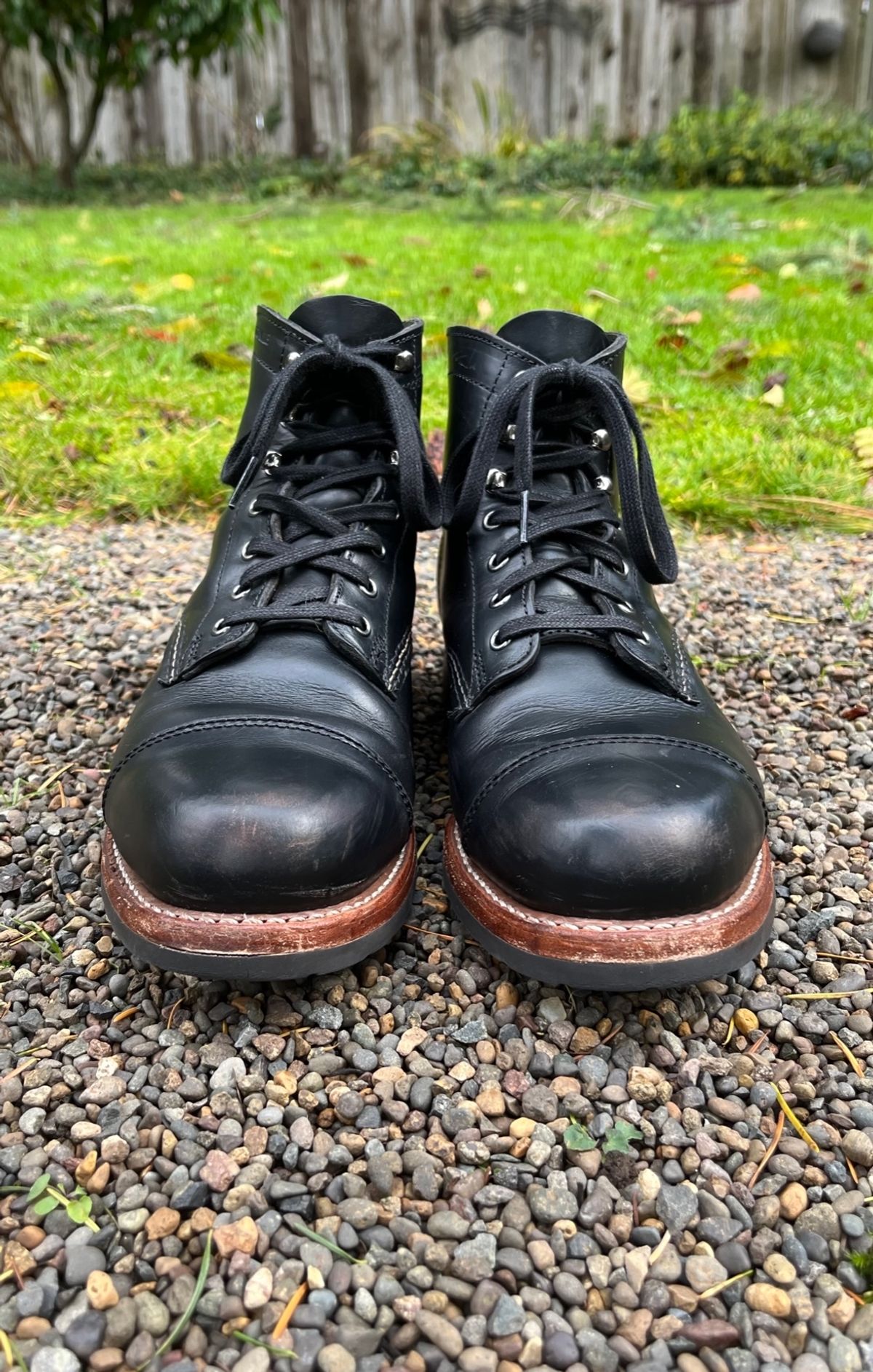 Photo by jenr.l.good on December 1, 2022 of the Wolverine 1000 Mile Cap-Toe Boot in Horween Black Chromexcel.