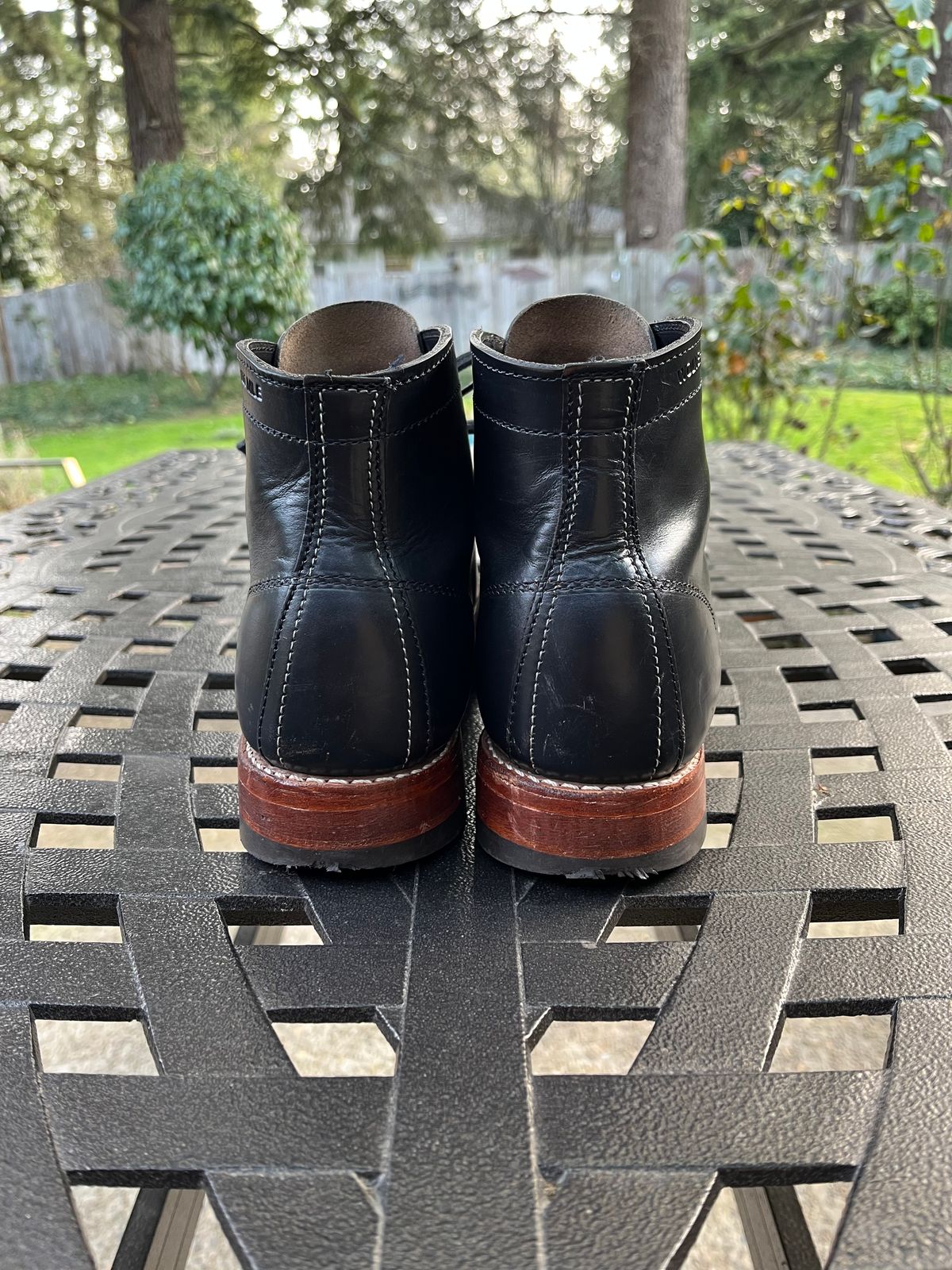 Photo by jenr.l.good on February 1, 2023 of the Wolverine 1000 Mile Cap-Toe Boot in Horween Black Chromexcel.