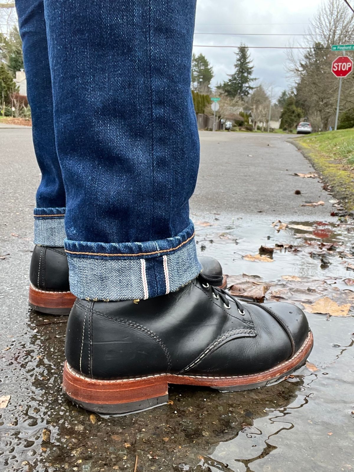 Photo by jenr.l.good on March 6, 2023 of the Wolverine 1000 Mile Cap-Toe Boot in Horween Black Chromexcel.