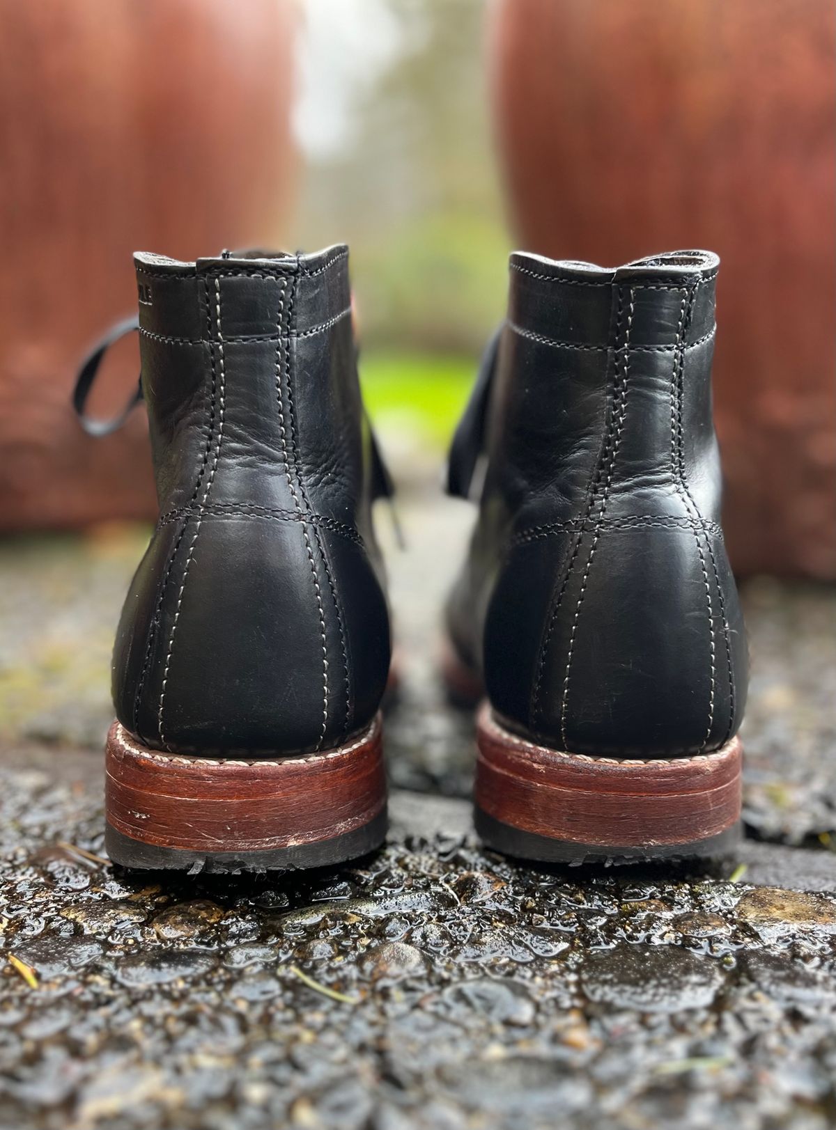 Photo by jenr.l.good on April 3, 2023 of the Wolverine 1000 Mile Cap-Toe Boot in Horween Black Chromexcel.